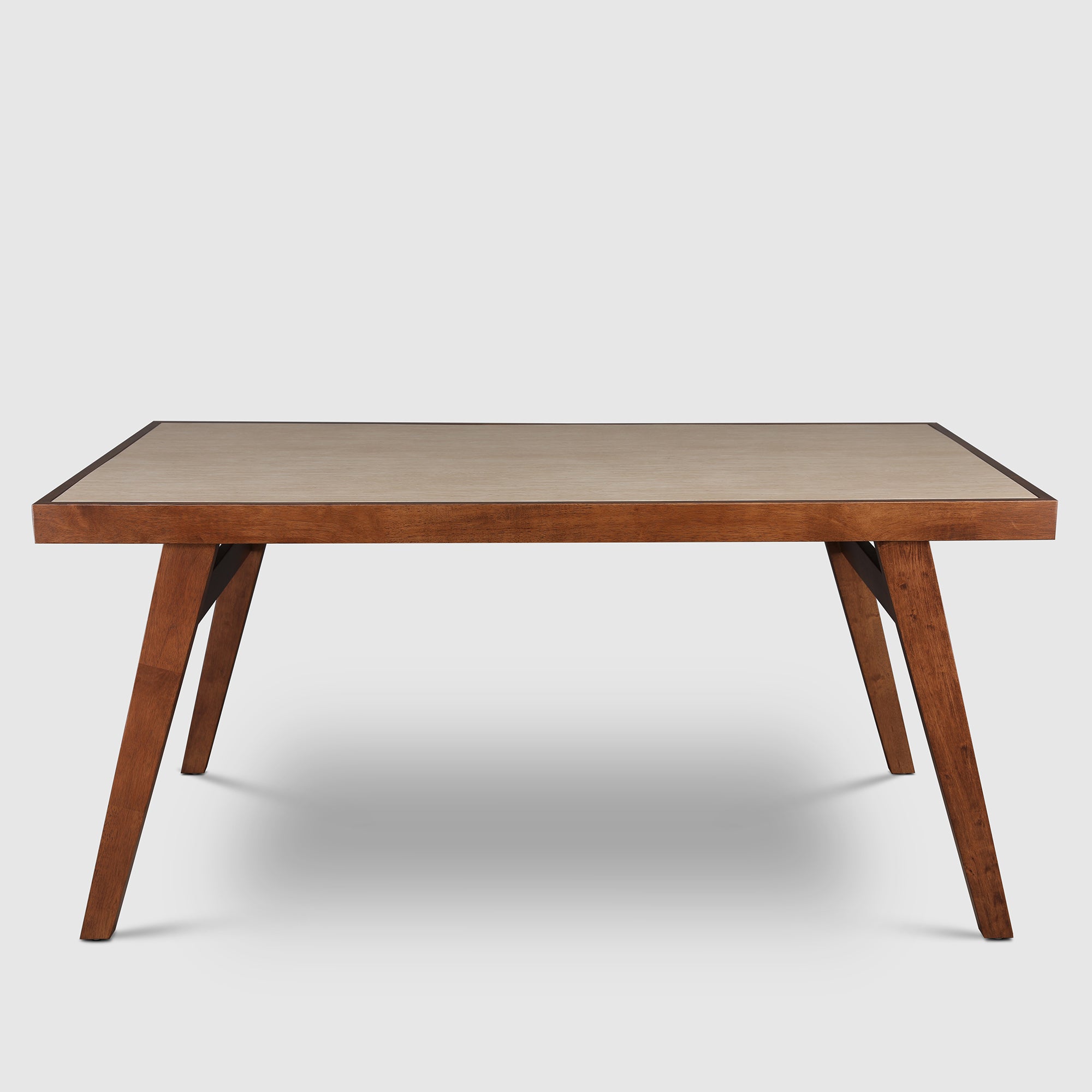 Jensen Marble Finish Six Seater Dining Table in Walnut Colour