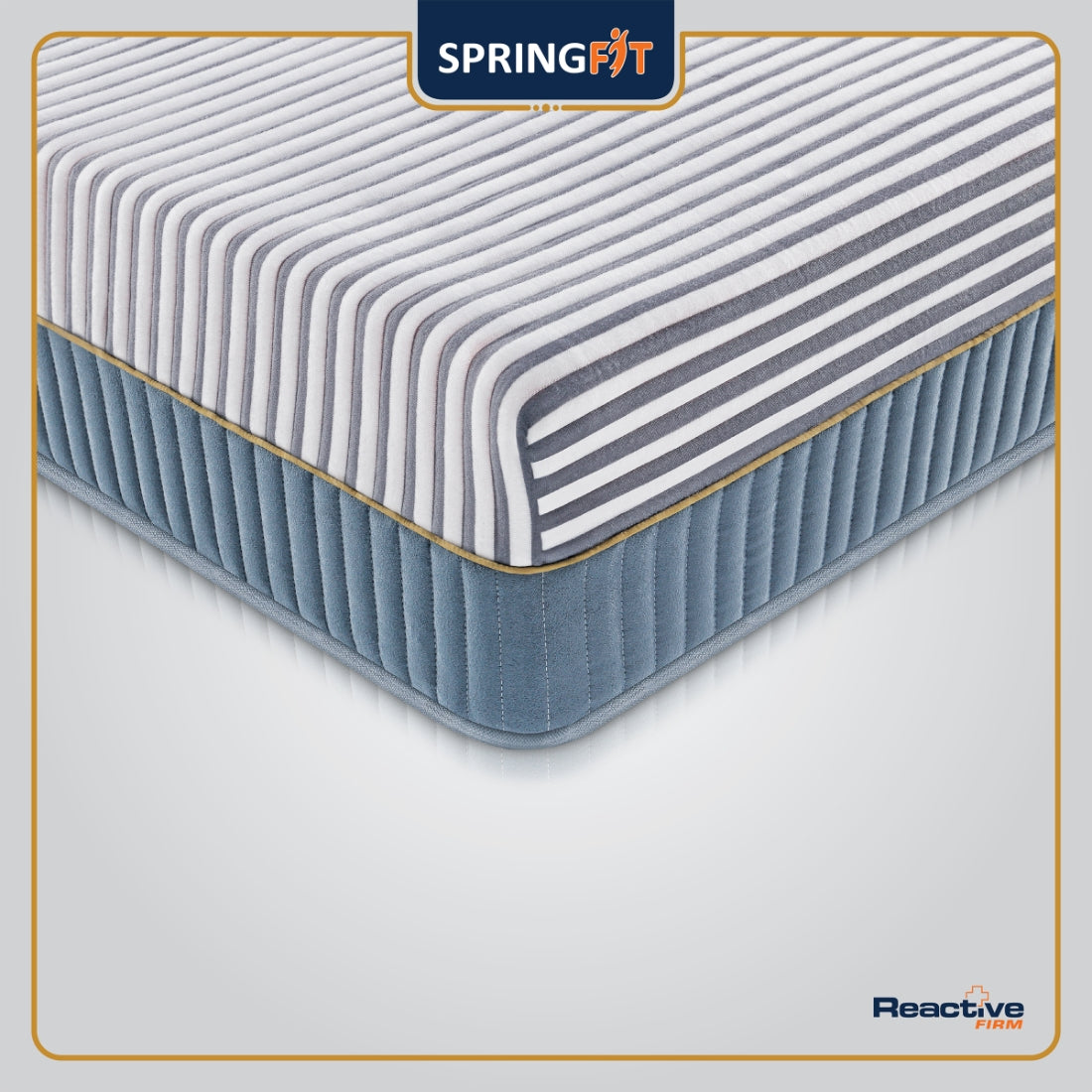 Reactive Firm Orthopedic HR Foam Queen Mattress 80x60x8 Inch in Grey Colour