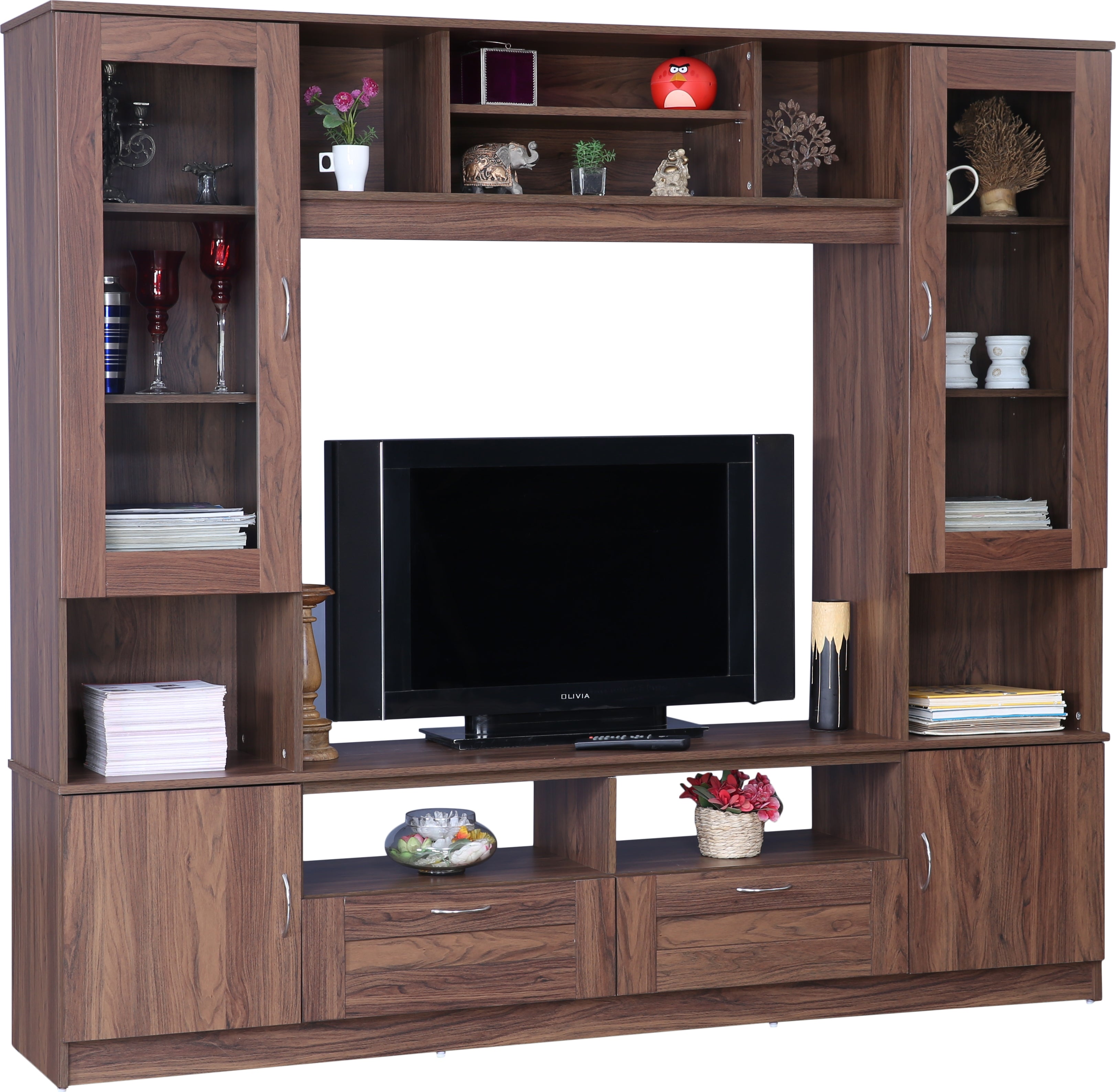 Missouri Engineered Wood Wall Unit in Light Walnut Colour