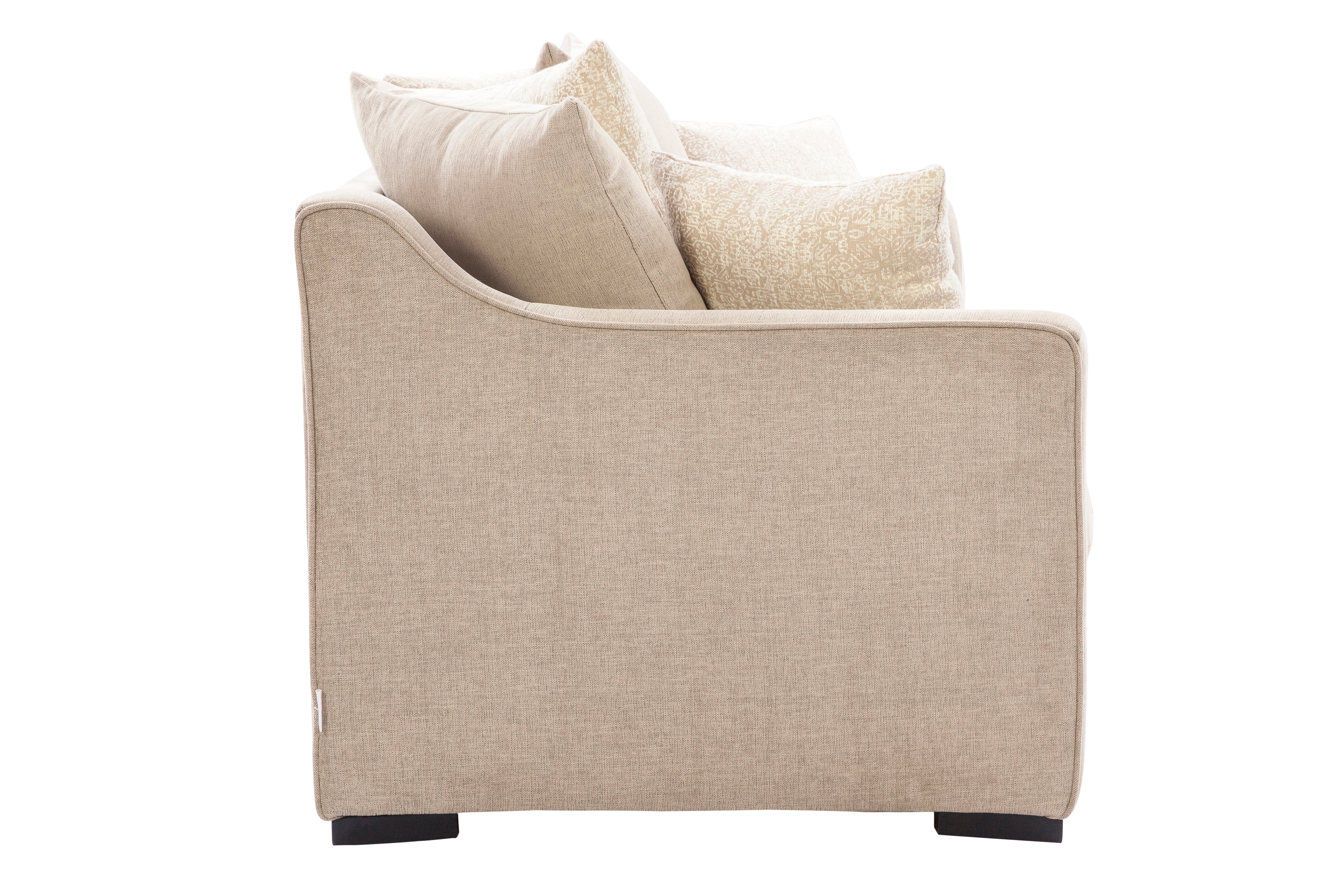 Perth Fabric Three Seater Sofa in Beige Colour