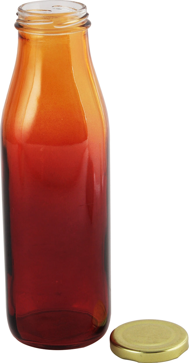 Coloured Glass Bottle in Red Colour