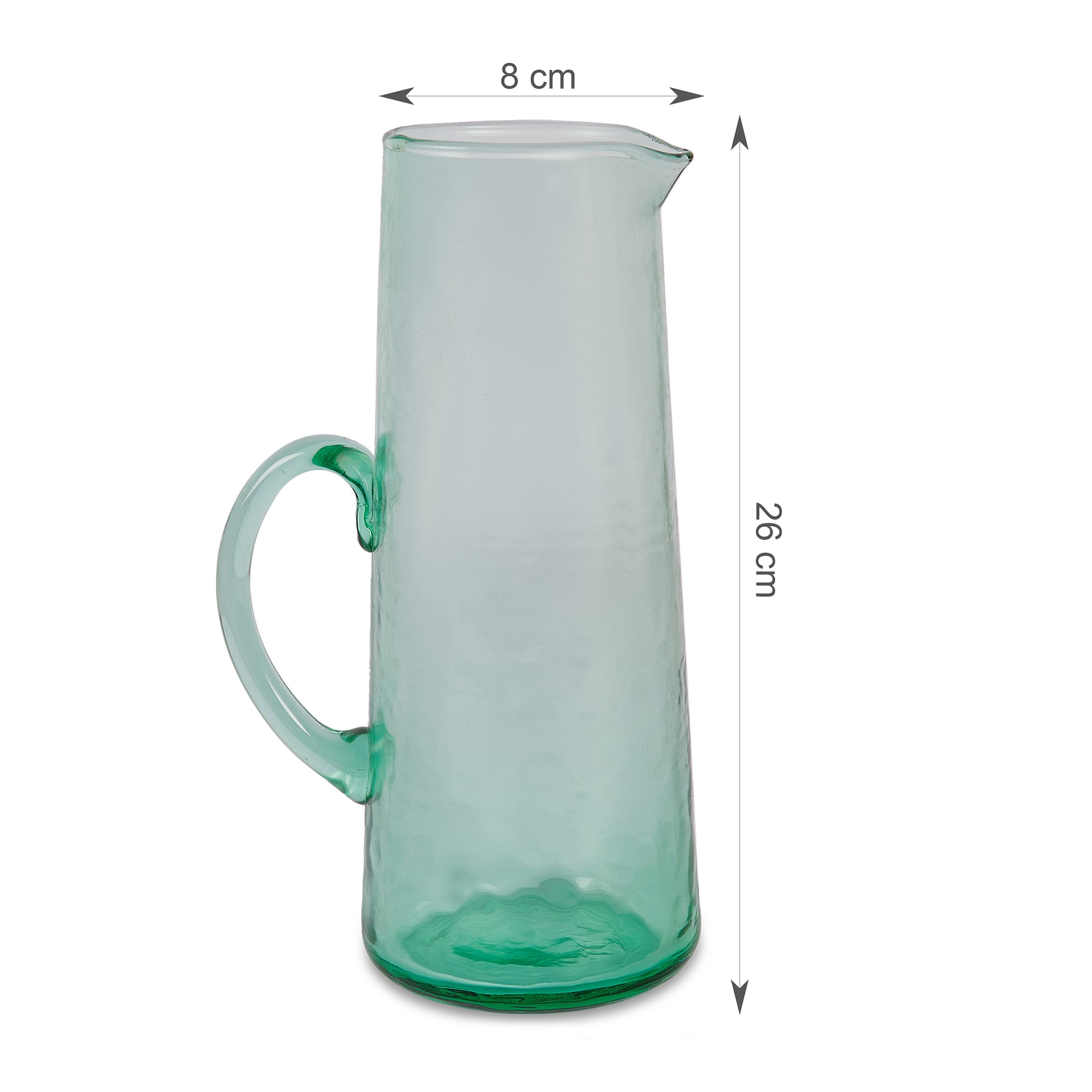 Ikigai Hammered Water Jug 1300ml in Green Colour