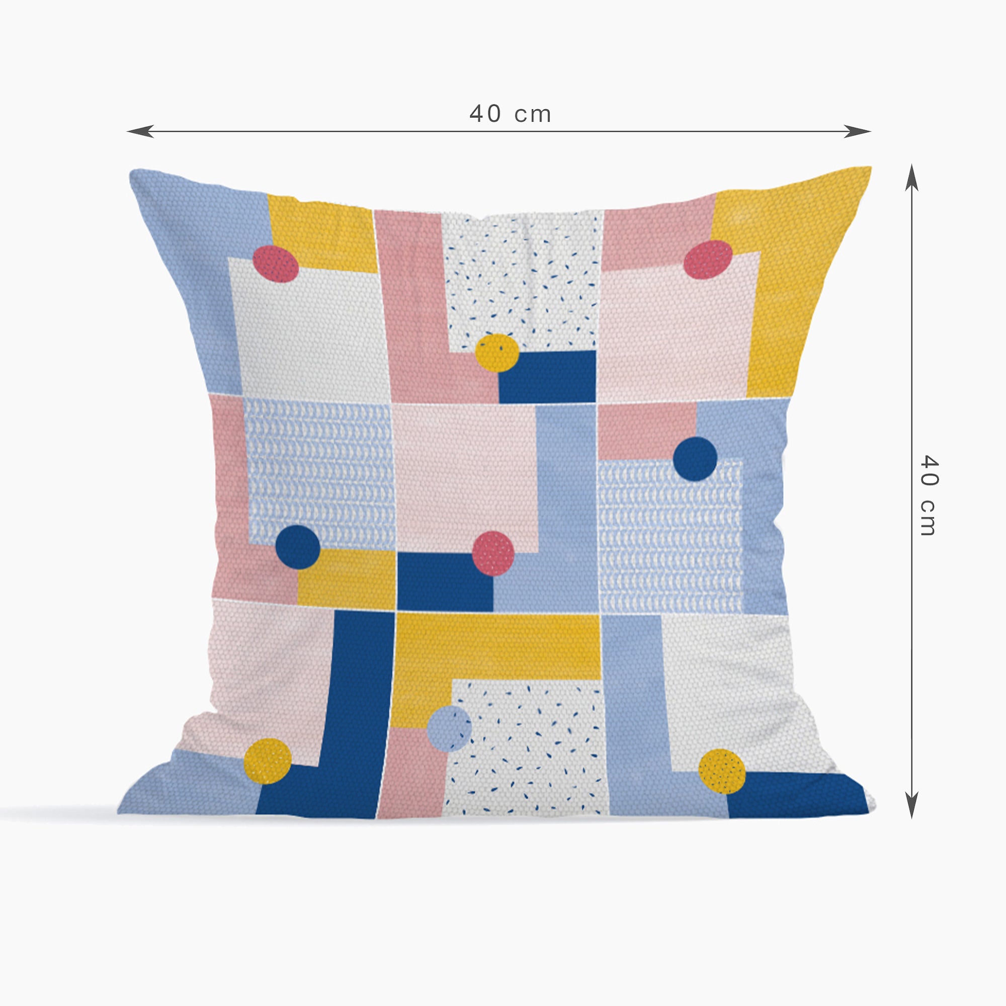 Pop Modern  Reversible Tiled Digital Cushion Cover 40x40 Cm in Blush Colour