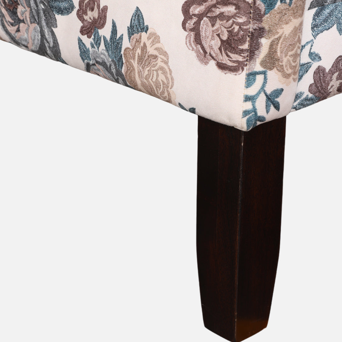 Daisy Fabric Wing Chair in White Colour