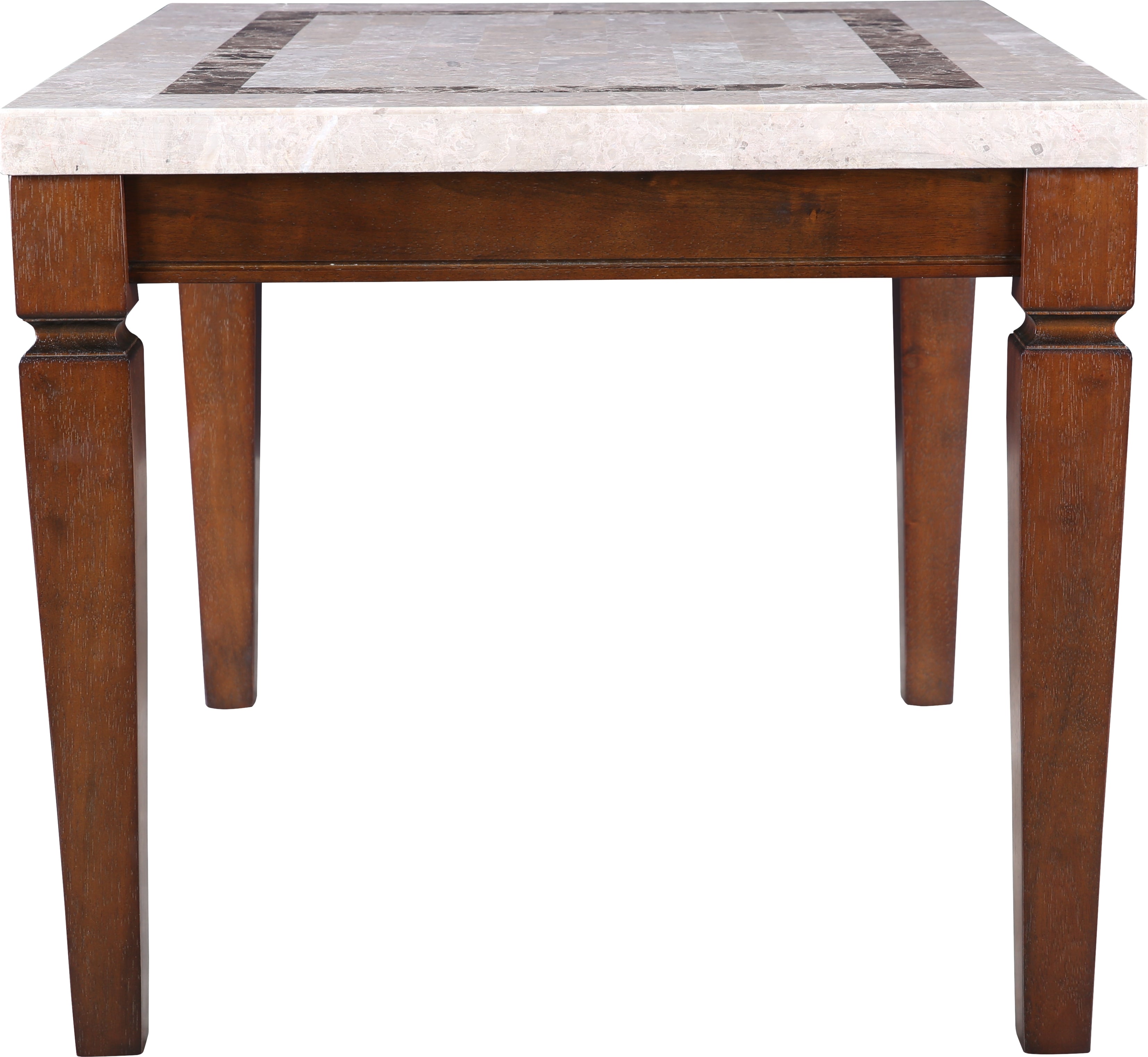 Bliss Marble Top 4 Seater Dining Table with Inlay in Beige Colour