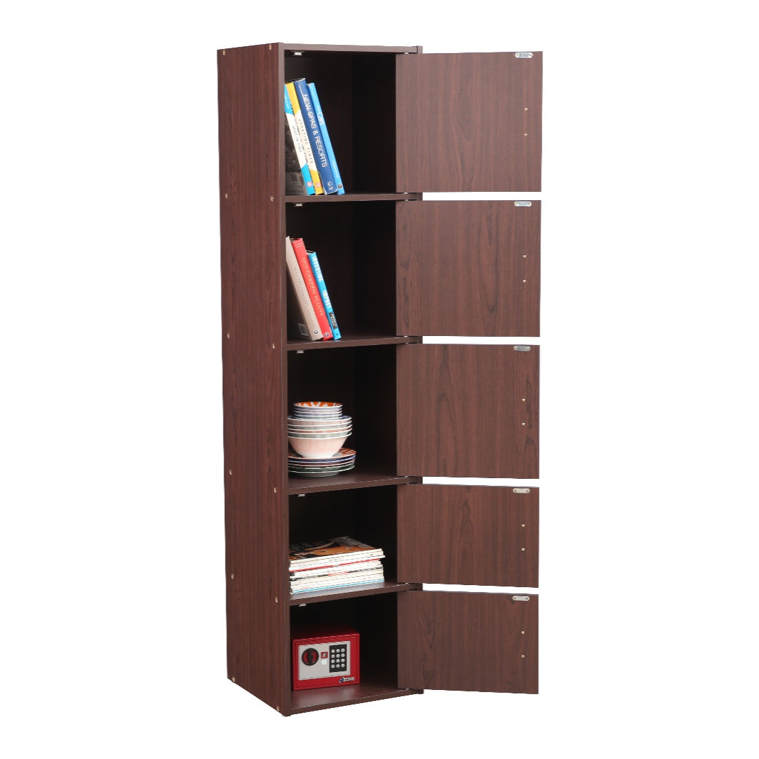 Combo - Buy Albert Engineered Wood 3 Tier + 4 Tier + 5 Tier Cabinet in Cherry Brown Colour