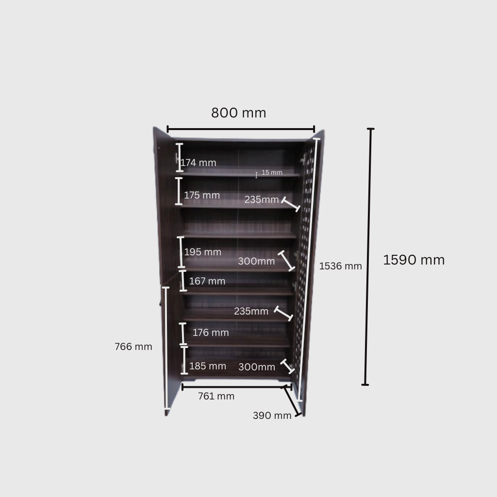 Neste Tall Shoe Rack in Walnut Colour