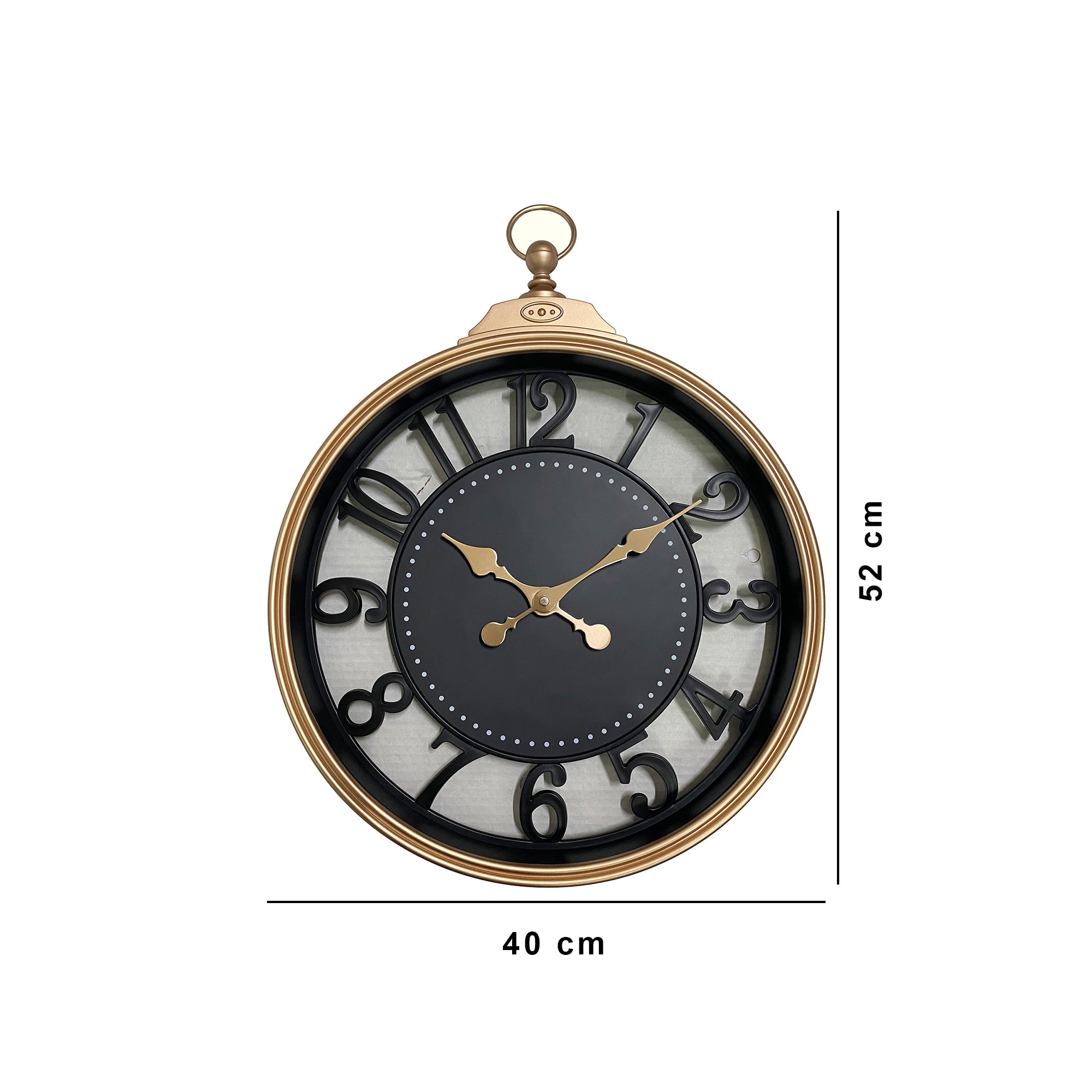 Aristo Classic Wall Clock, Diameter 50cm in Rose Gold and Black Colour