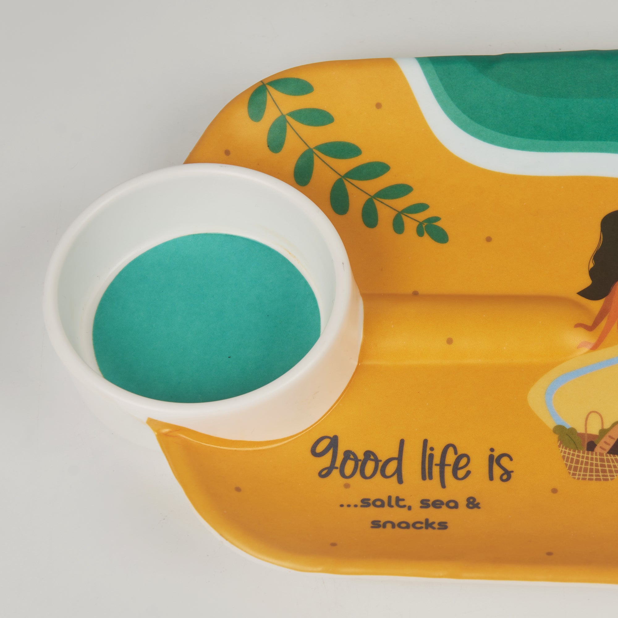 Good Life Melamine Serving Platter with Dip Bowl in Multi Colour