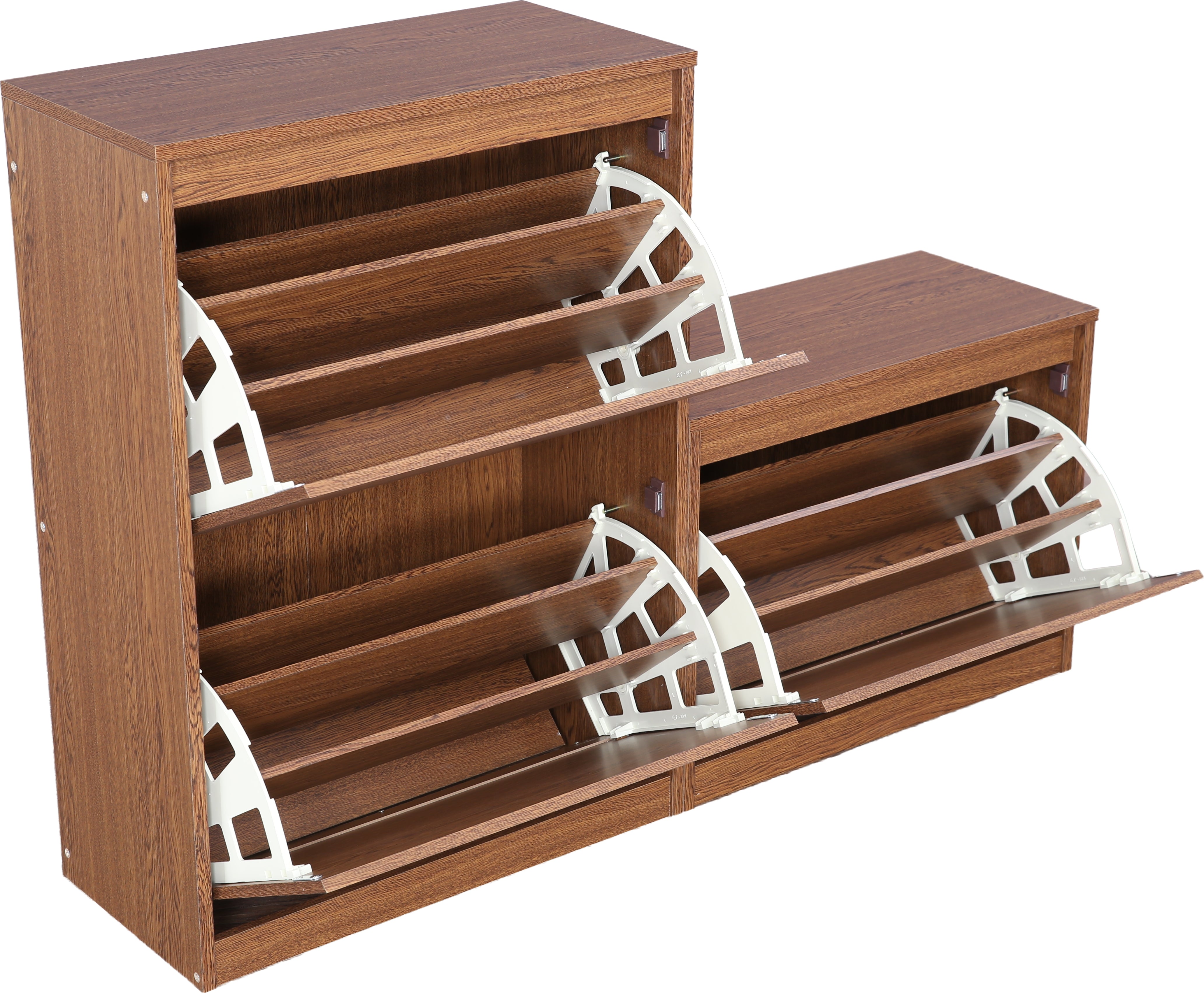 Alder Engineered Wood 1+2 tier Shoe Rack in Oak Colour
