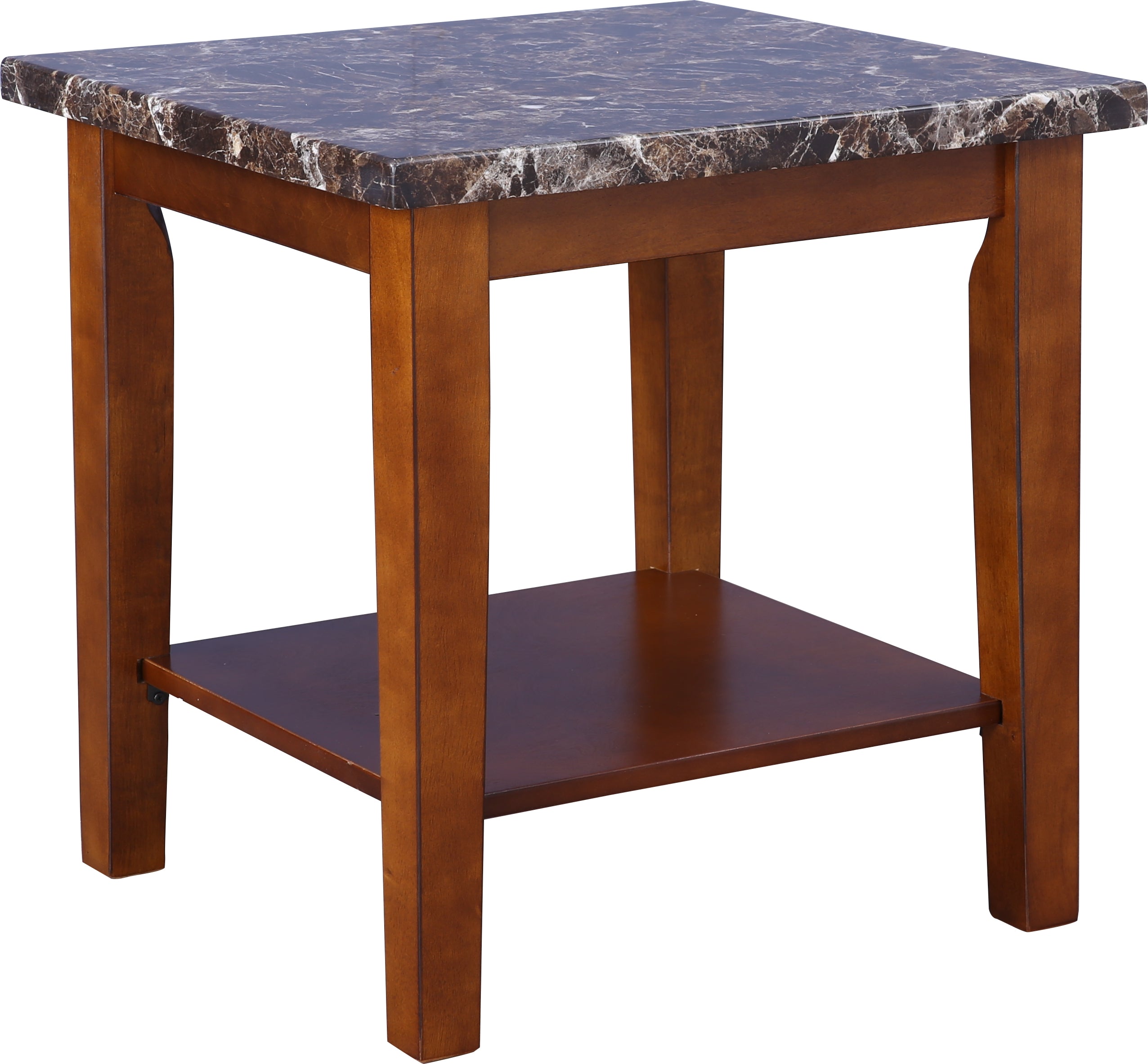 Eden Marble Finish Top Side Table in Brown Colour
