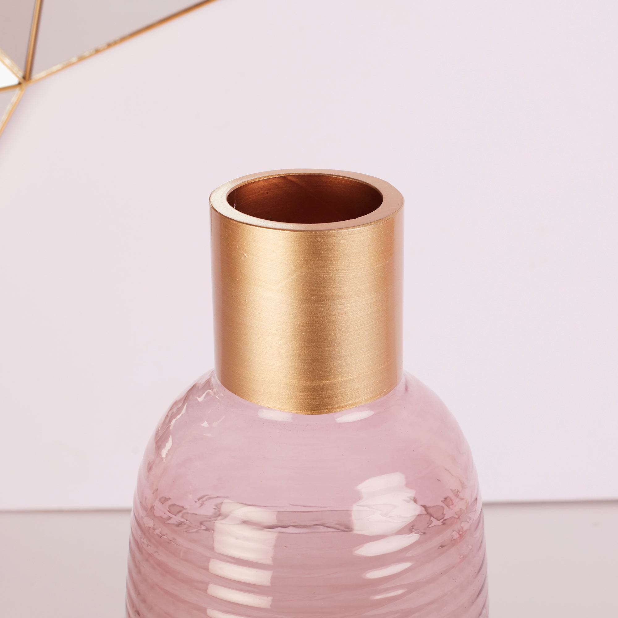 Alena Pot Glass Vase 26Cm in Blush Colour