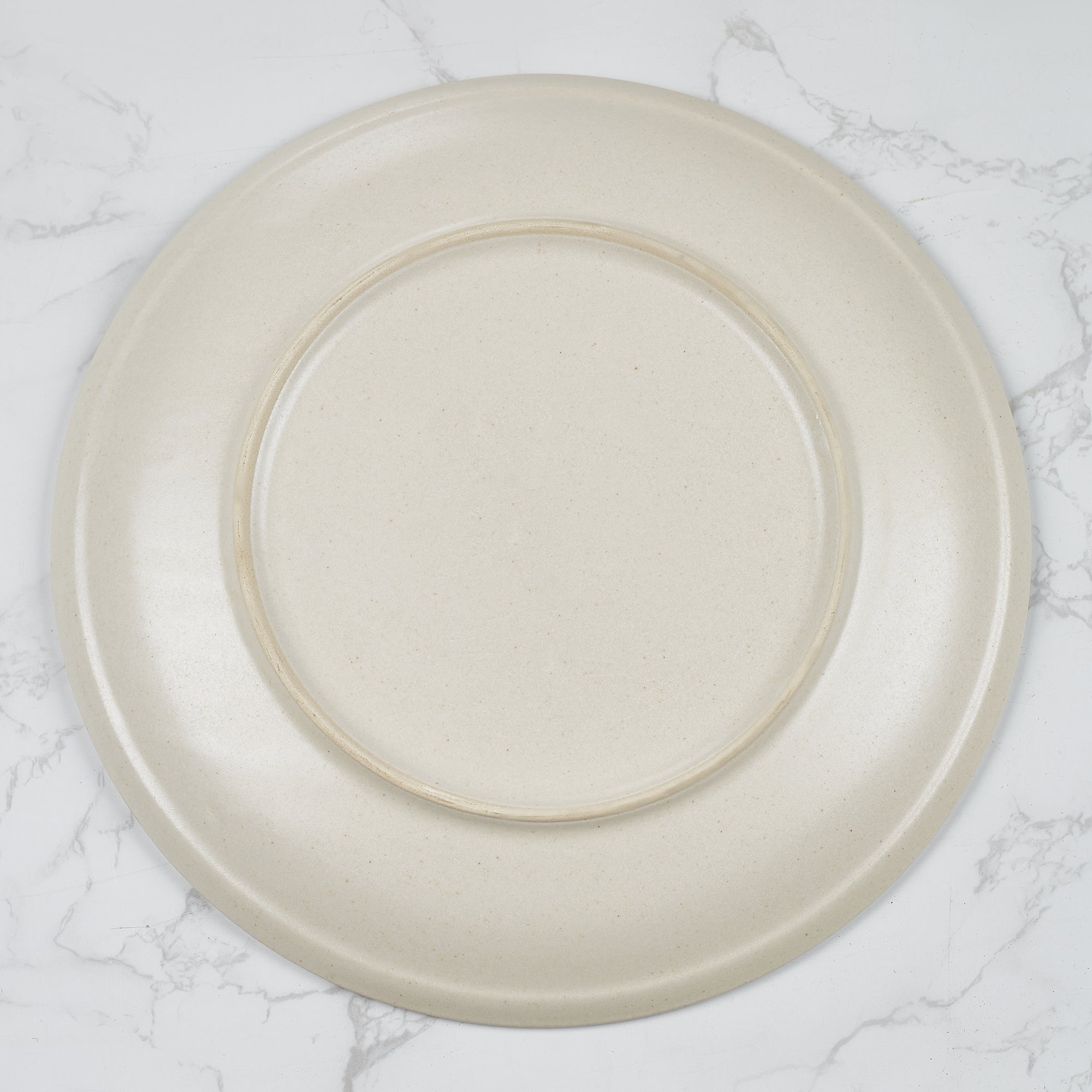 Artisanal Studio Pottery Stoneware Dinner Plate Set of 4 in Black & Ecru Colour
