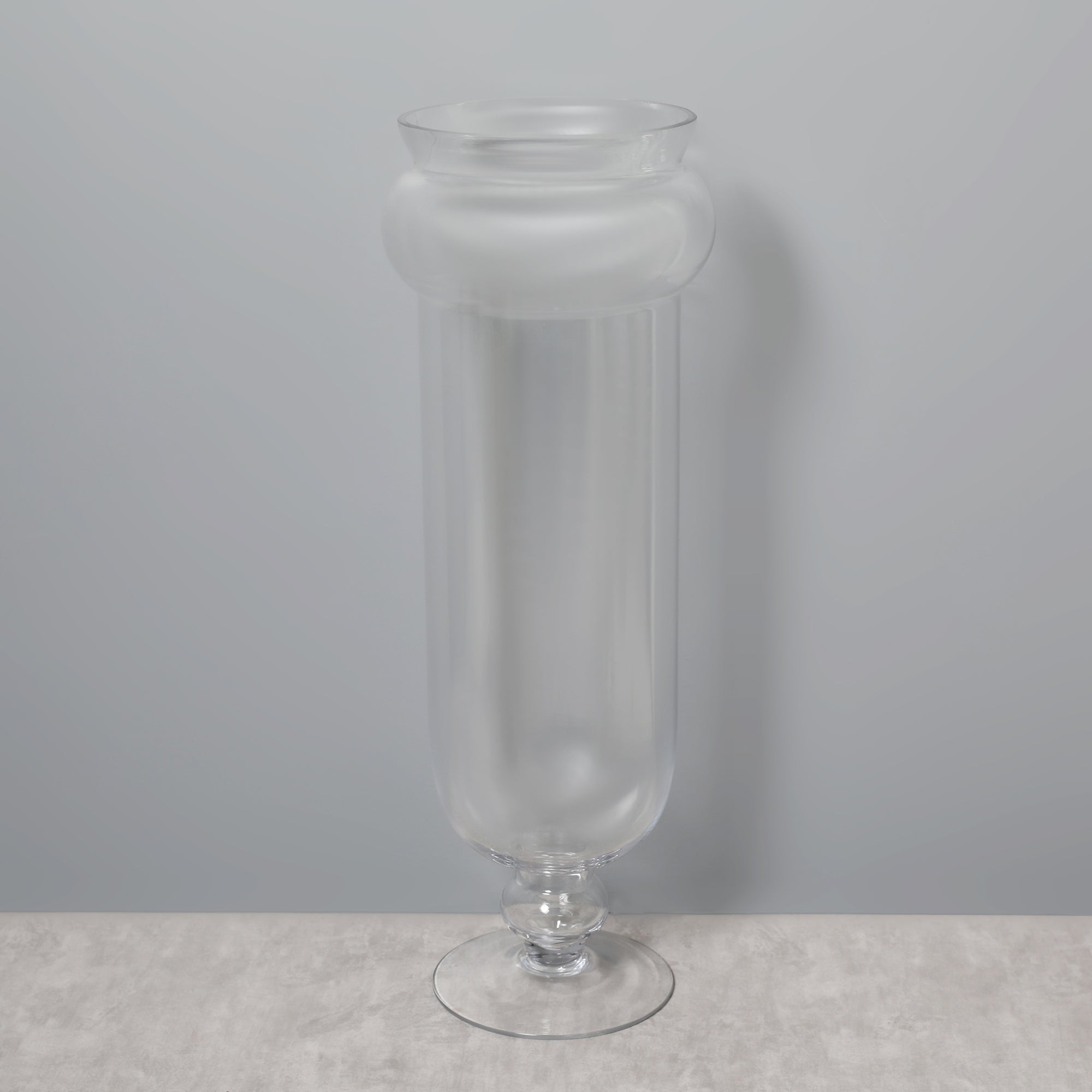 EDEL CONTEMPORY CLEAR GLASS LARGE SIZED VASE BY LIVING ESSENCE