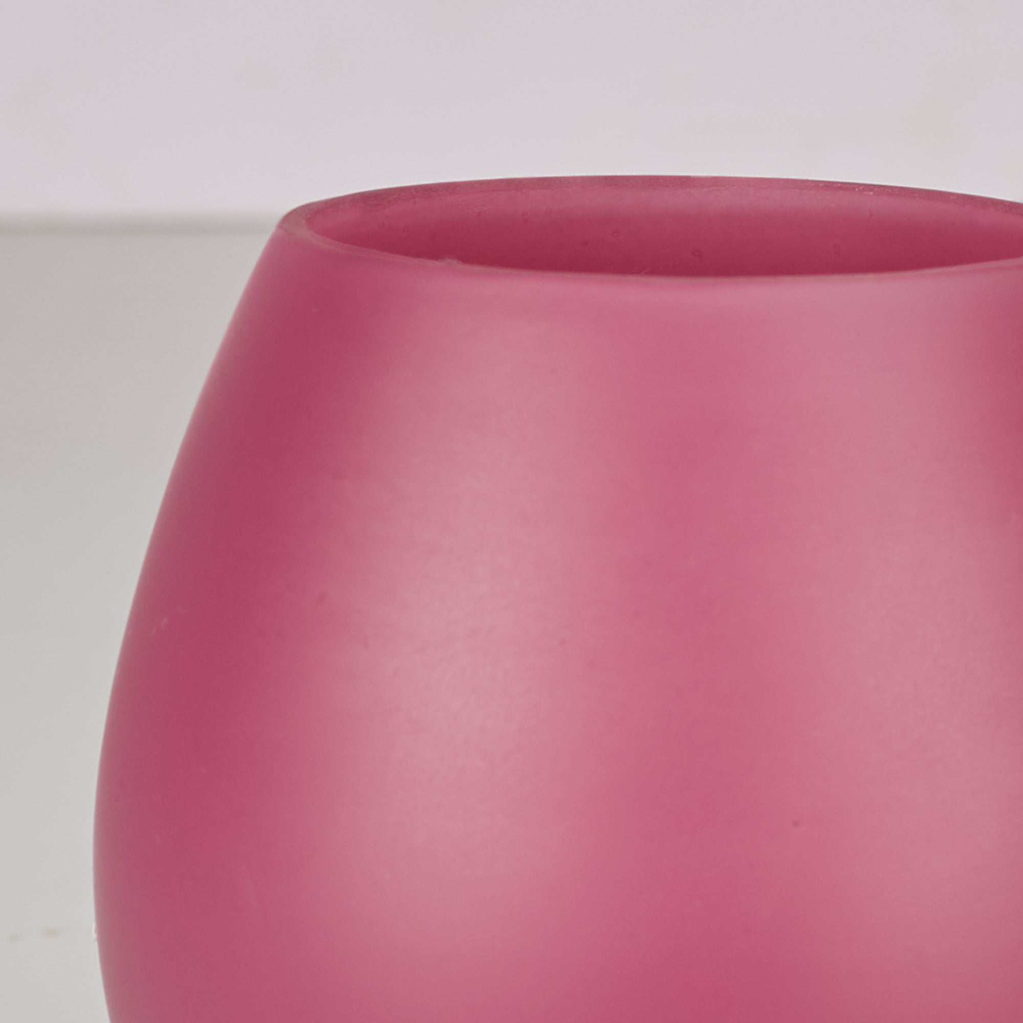 Emilia Glass Frosted Colored Jar With Lid in Plum Colour