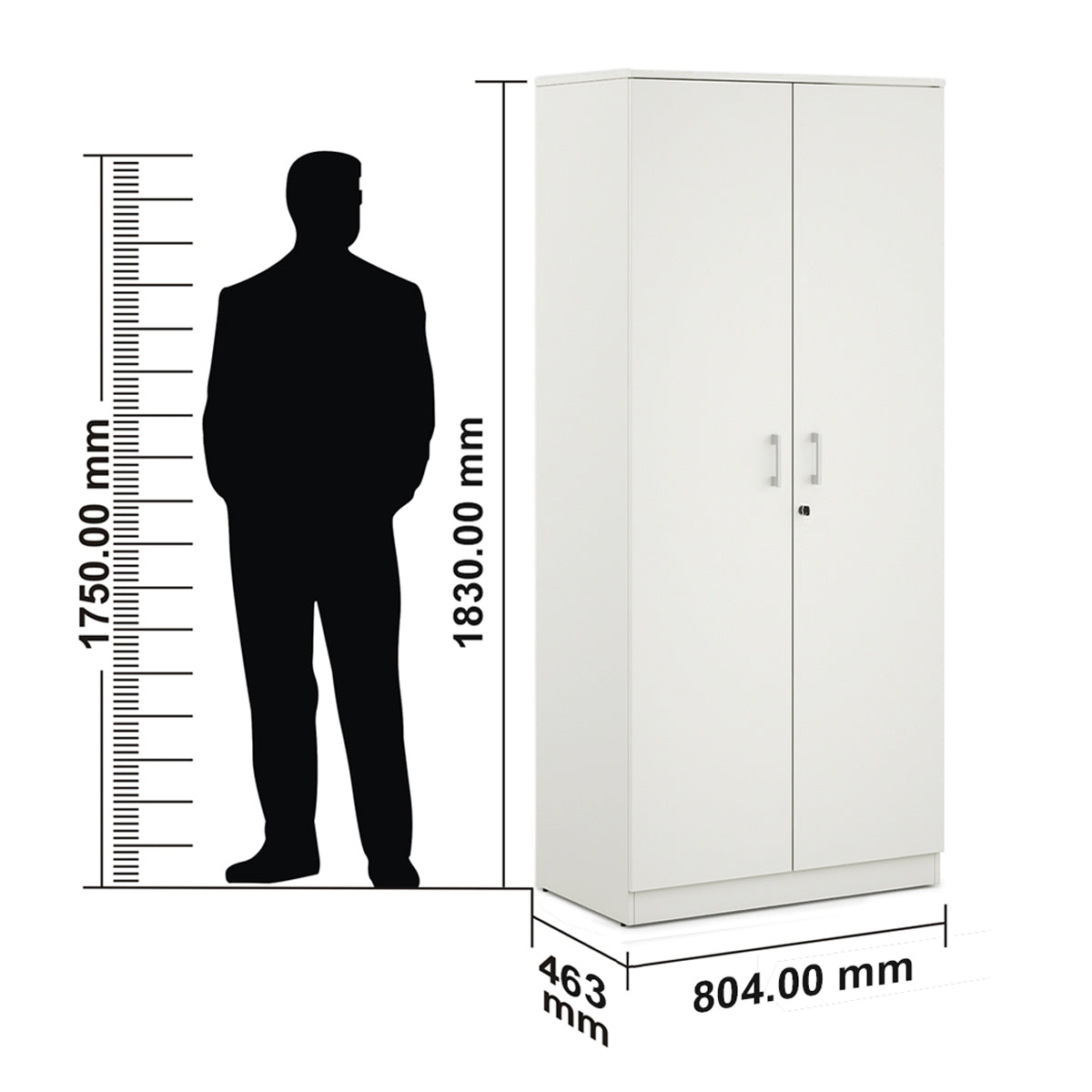 Prime Two Door Wardrobe in White Colour