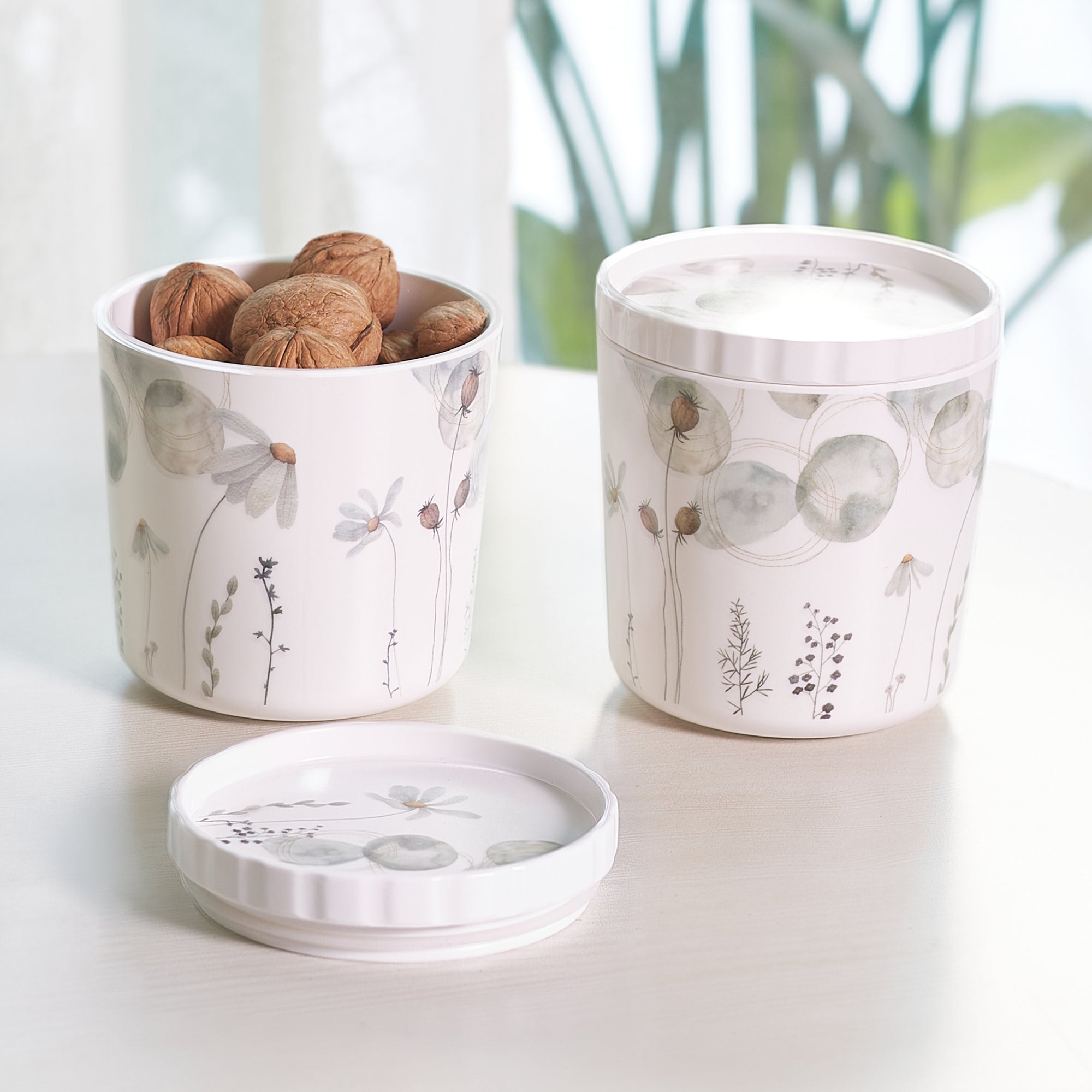 Zinnea Melamine Jar Set of 2 in Multi Colour by Servewell