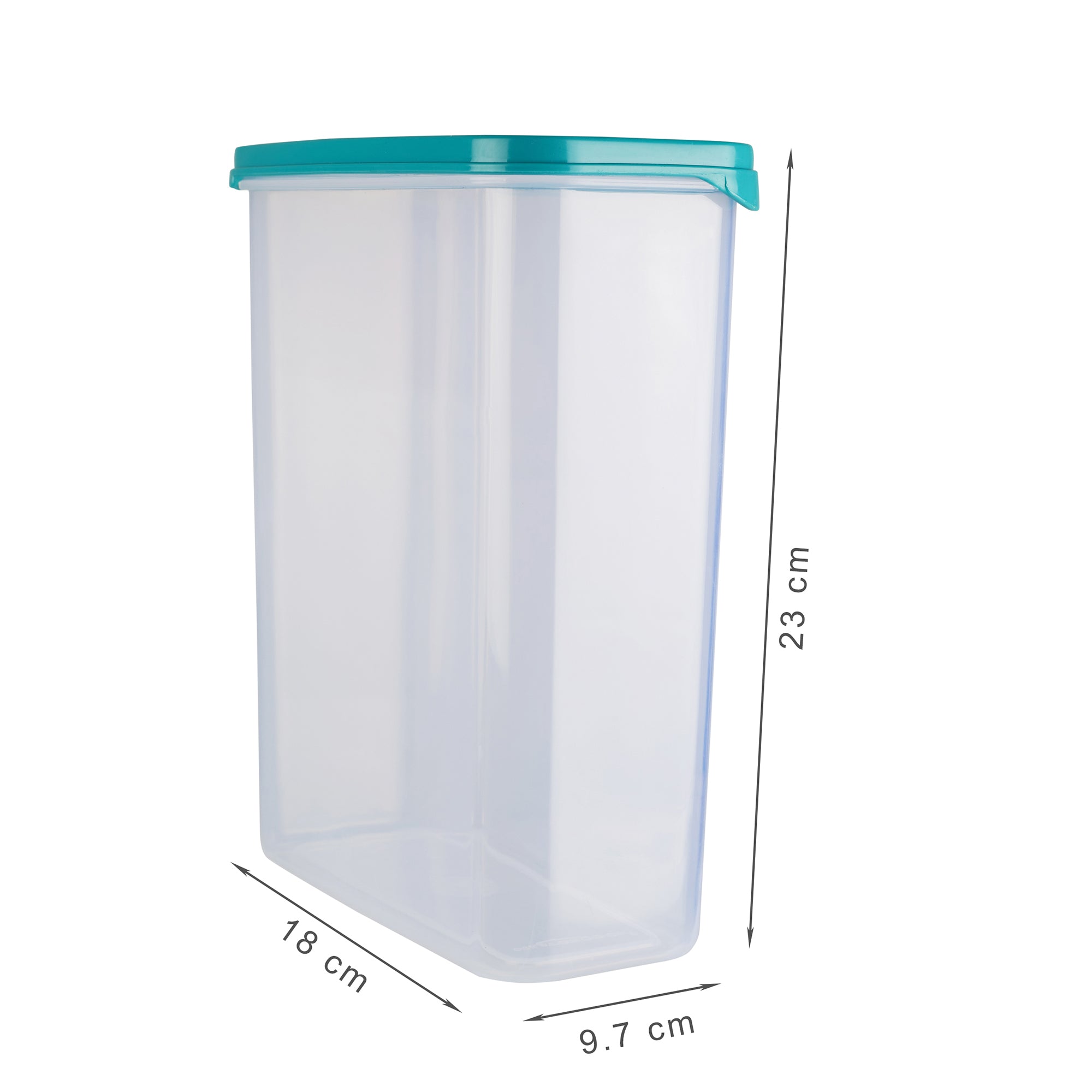 Modular Mate Plastic Rectangular Container 2600ml Set of 2 in Teal & Transparent Colour