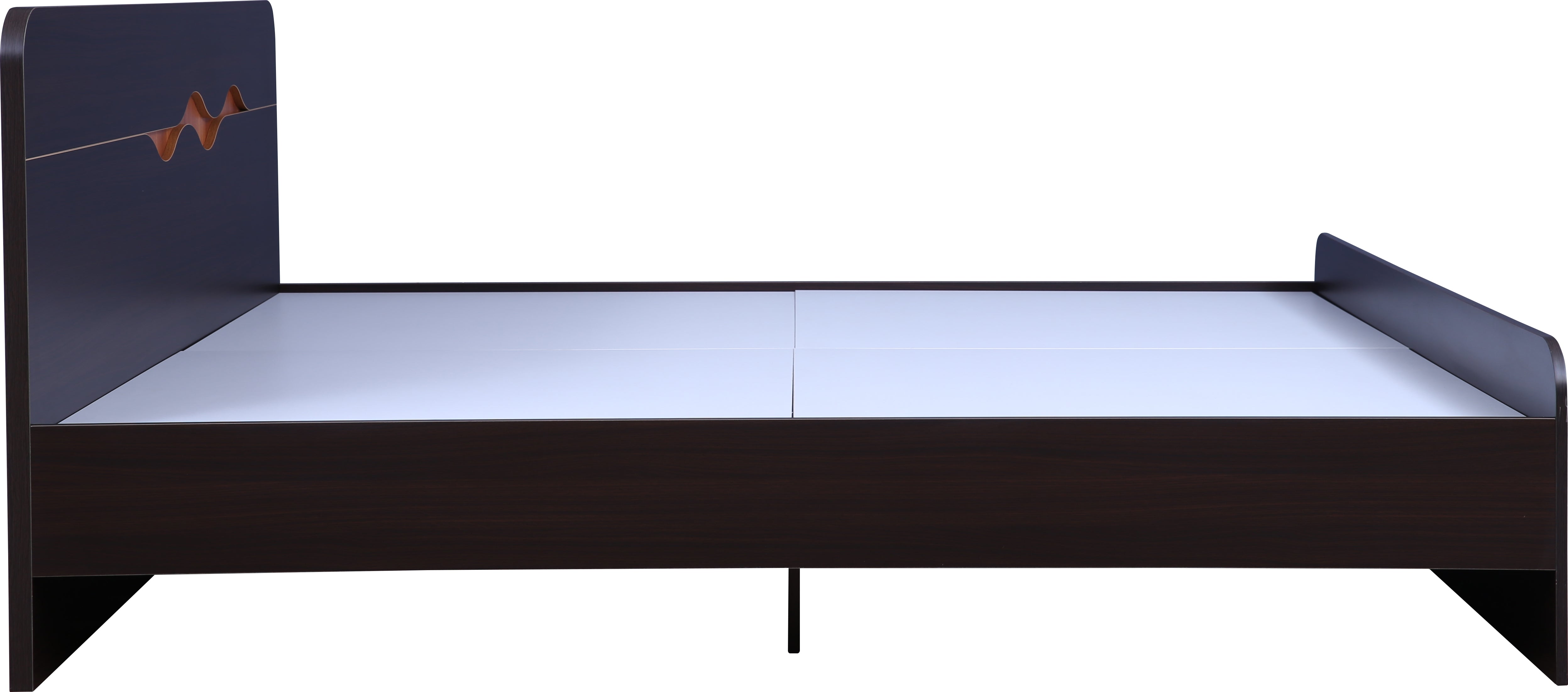 Swirl King Bed without storage in Dark Oak Colour