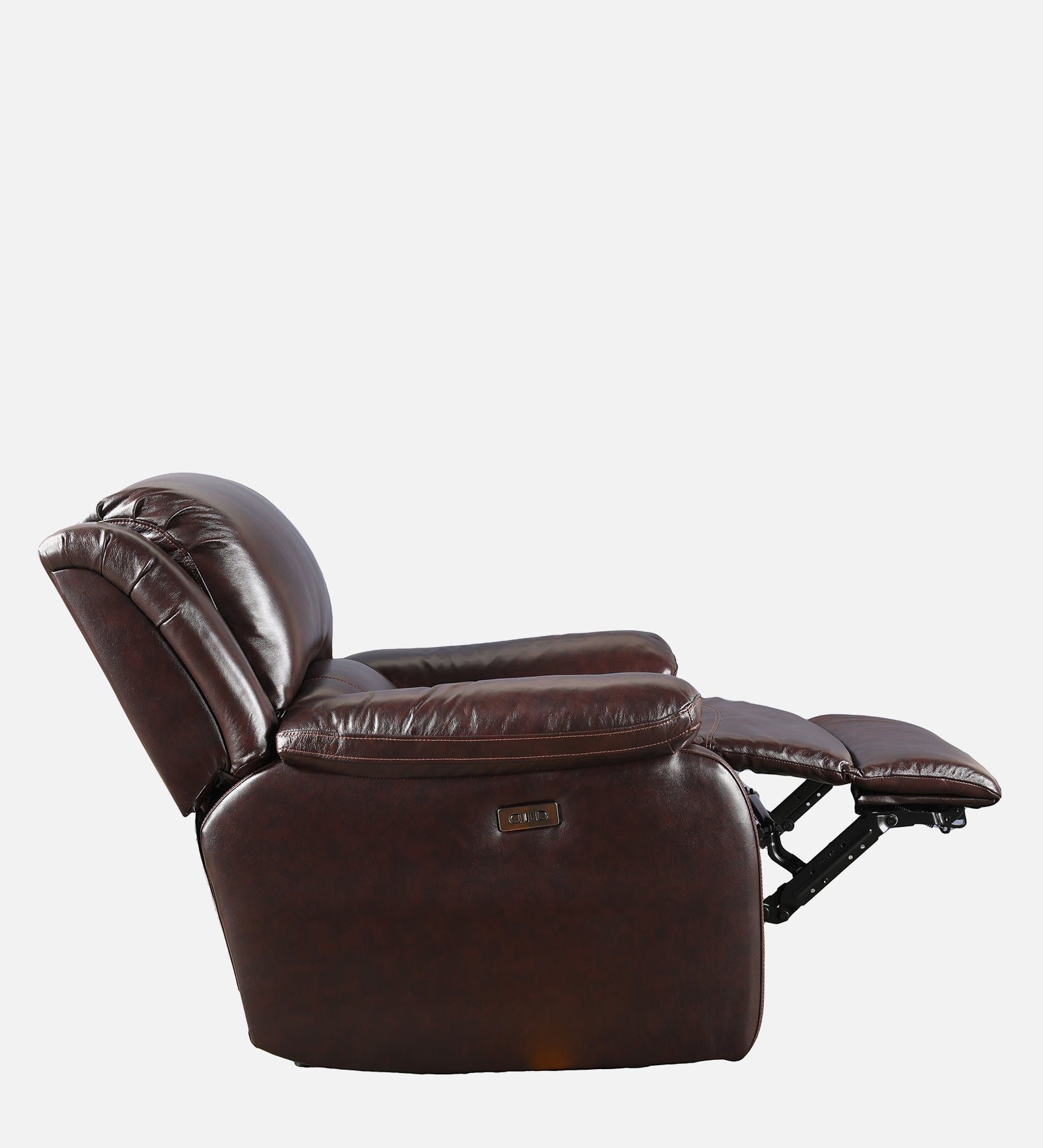 Rhine Half Leather Single Seater Electric Recliner in Brown Colour