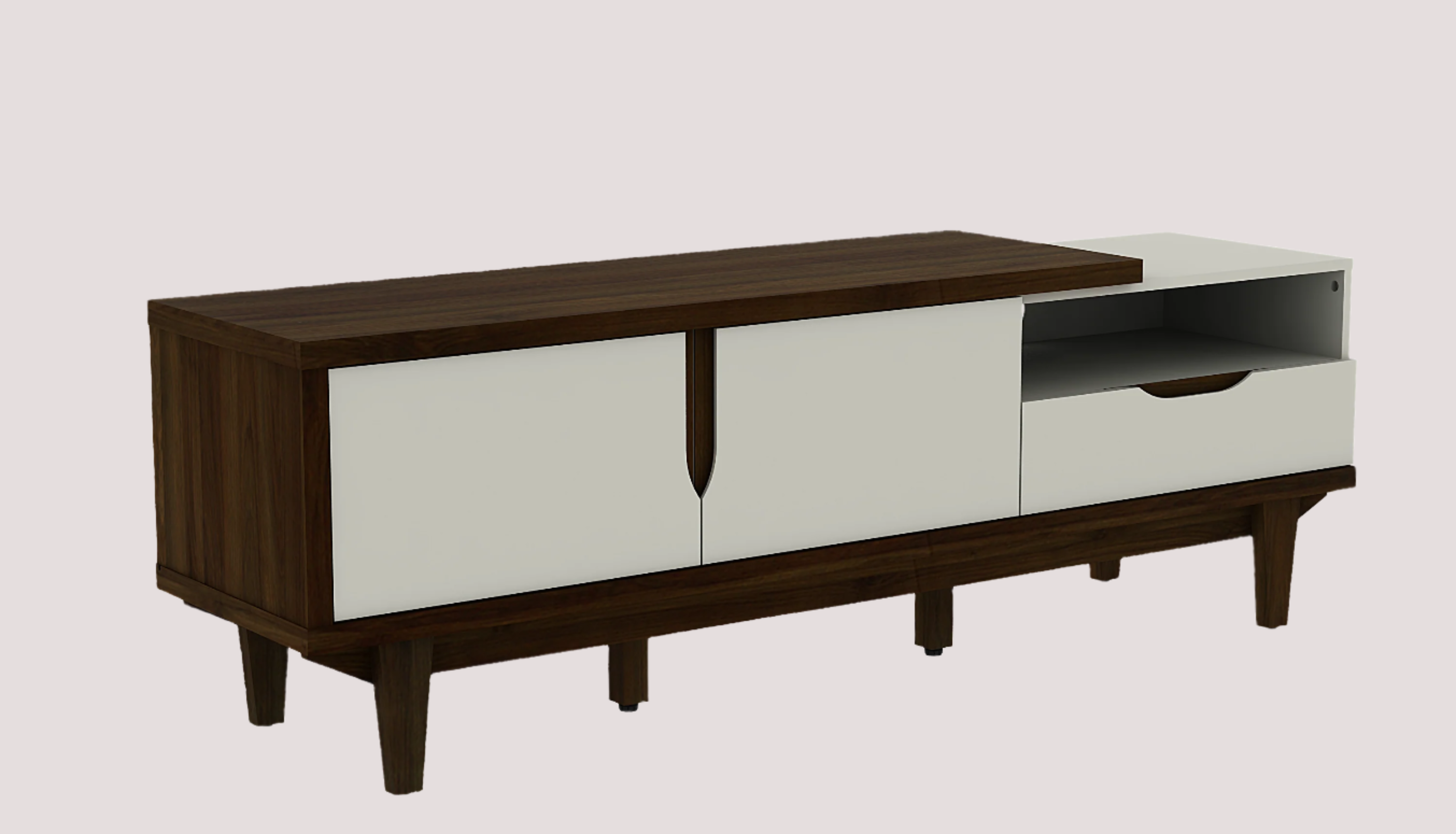 Carmel Tv Unit in White & Brown Colour