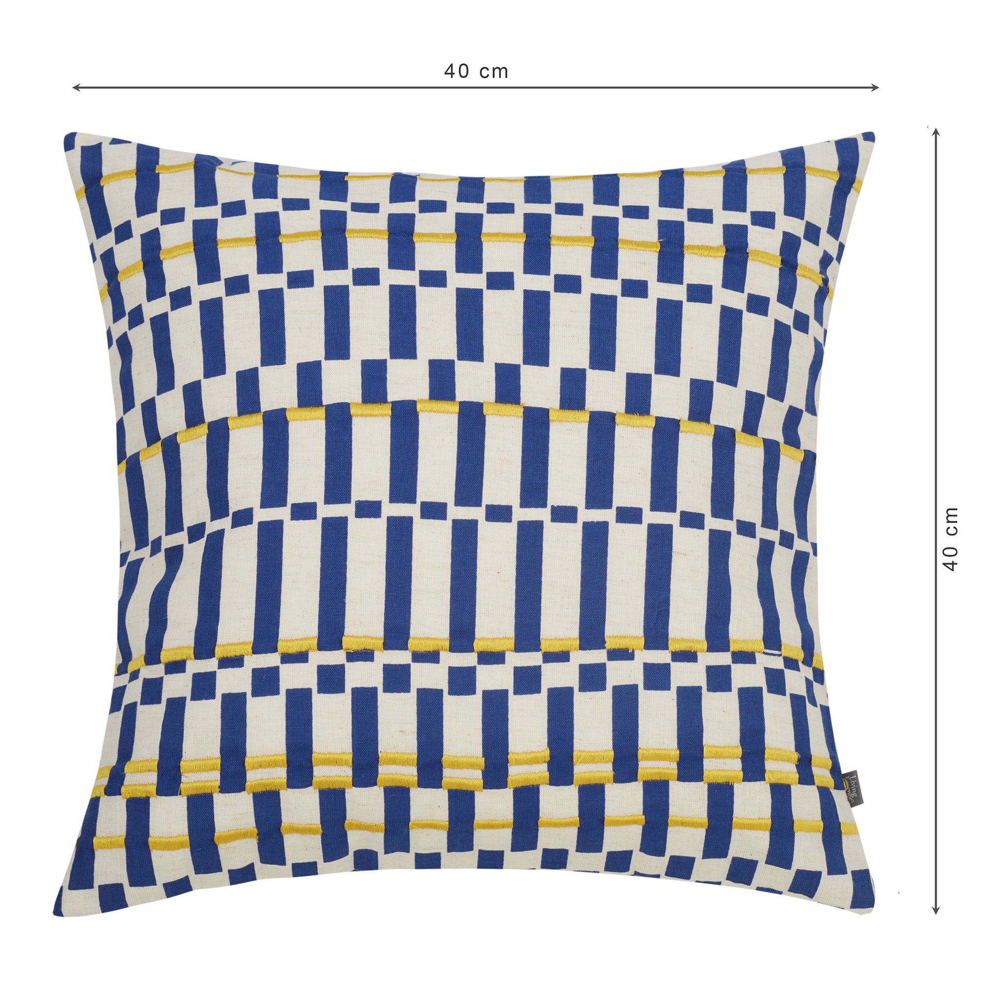 Milan Cotton Printed Cushion Cover 40x40 Cm in Blue Colour