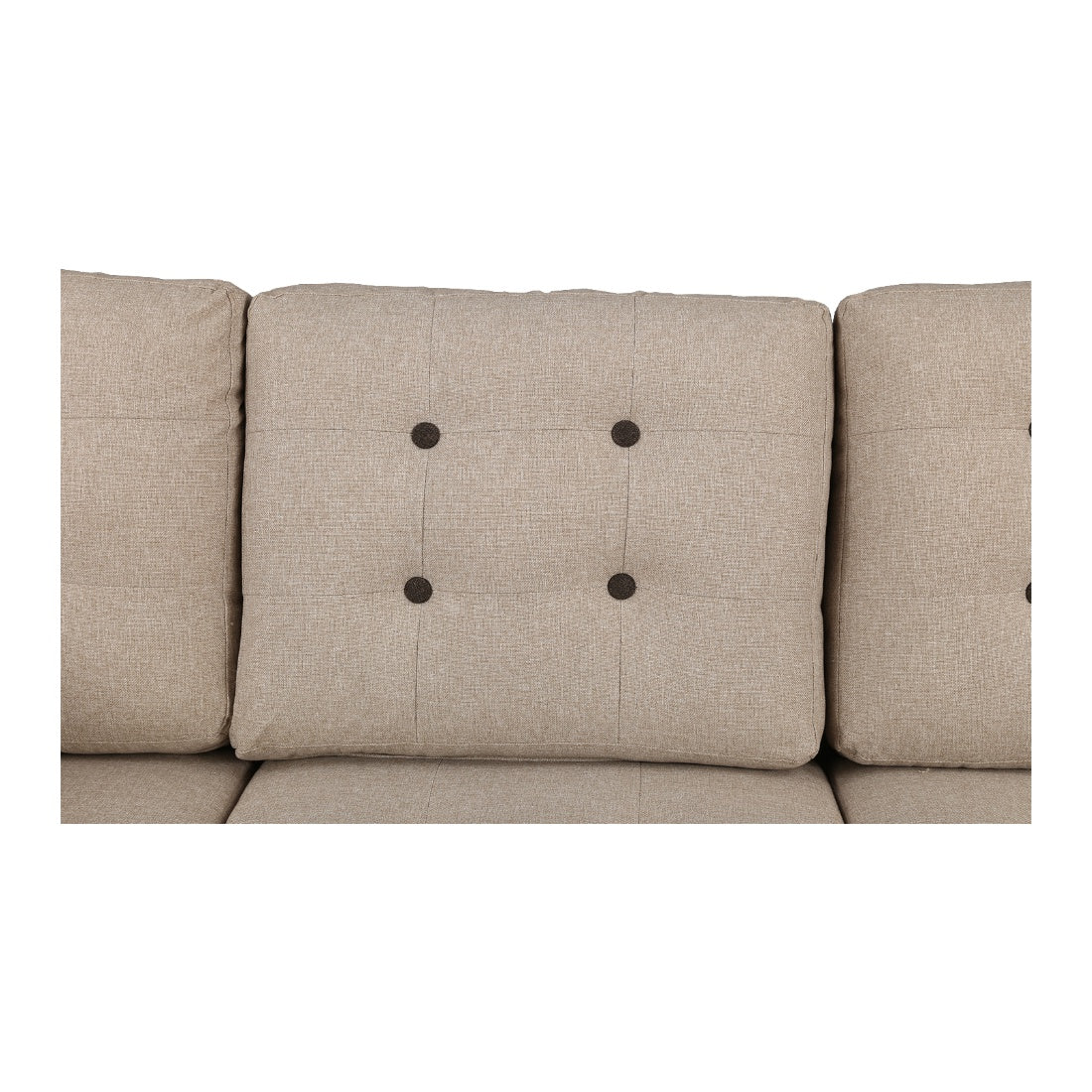 Garcia Fabric 3 Seater Sofa With Left Hand Side Lounger in Beige Colour