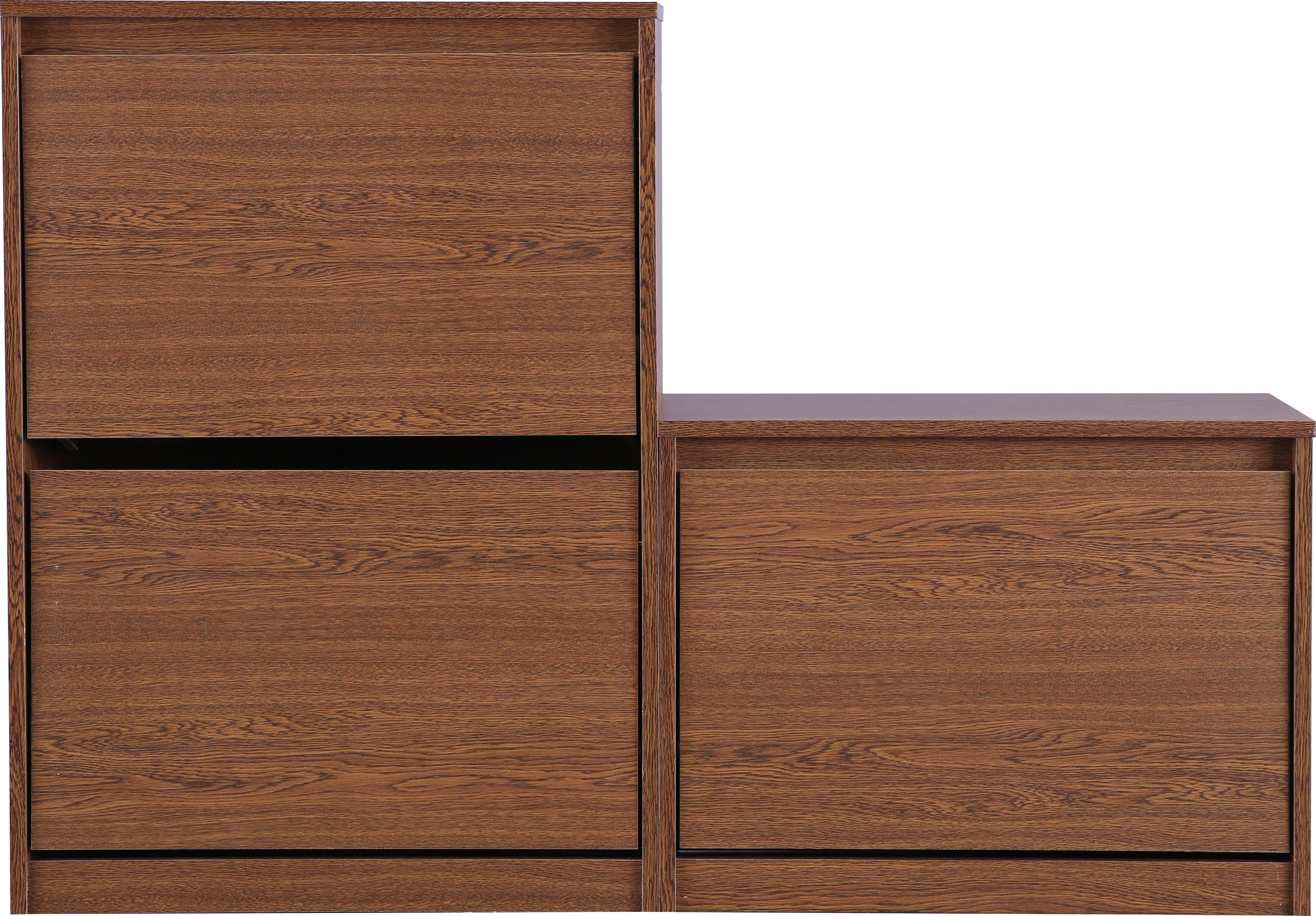 Alder Engineered Wood 1+2 tier Shoe Rack in Oak Colour