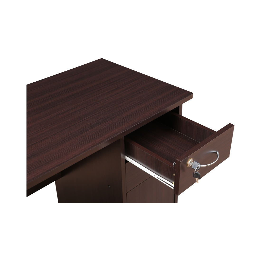 Simply Engineered Wood Study Table with 3 Drawer in Walnut Colour