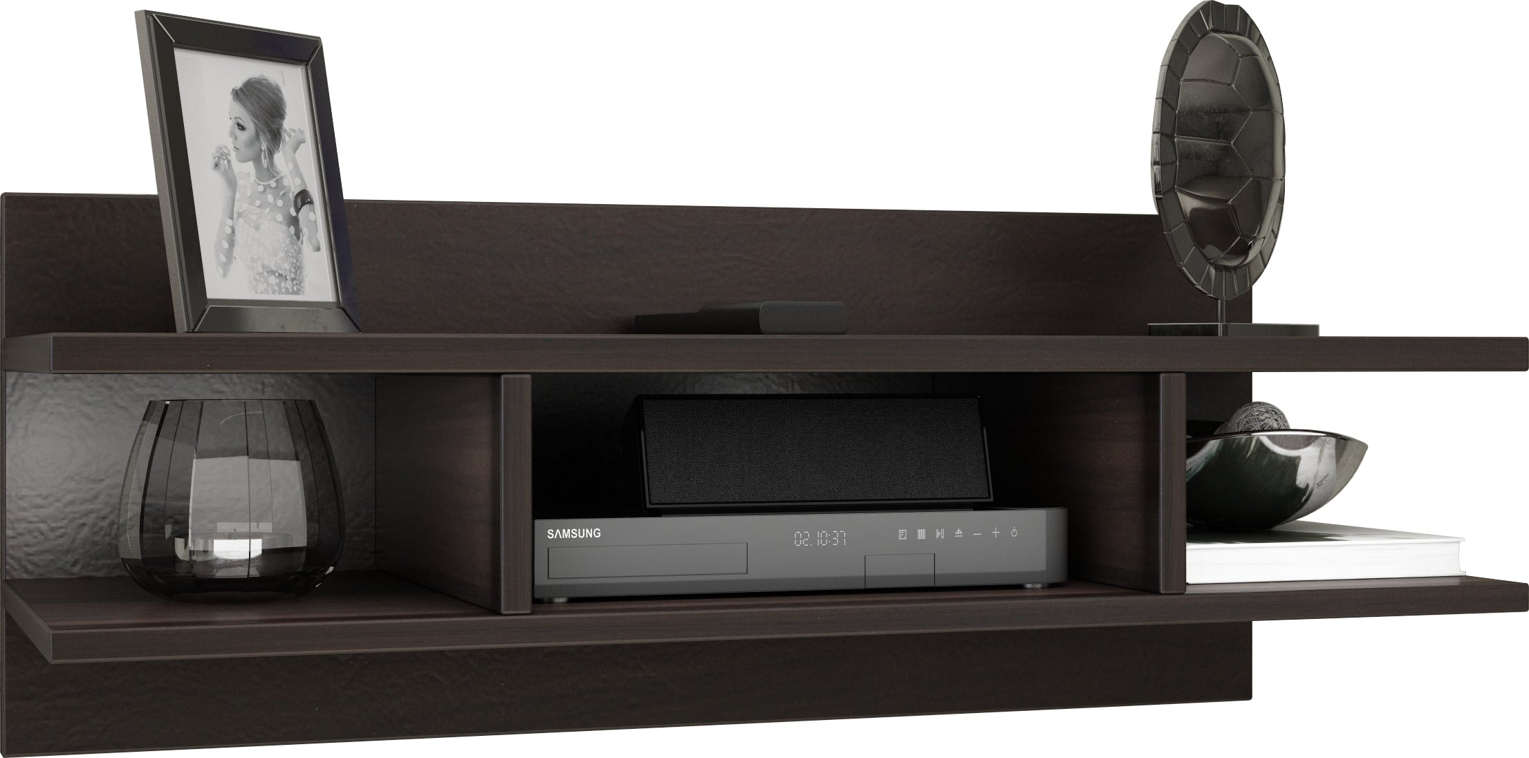 Cash Engineered Wood Wall Unit in Dark Walnut Colour