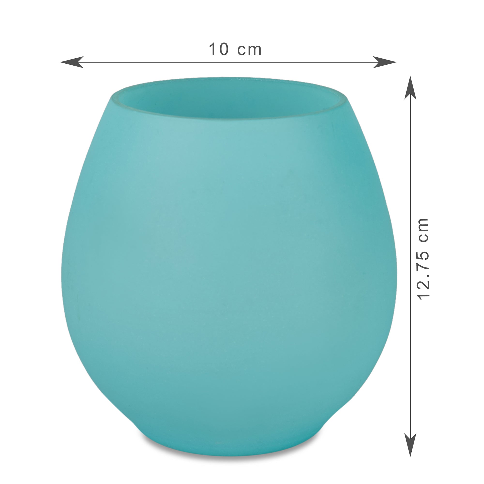Emilia Glass Frosted Colored Jar With Lid in Turq Colour