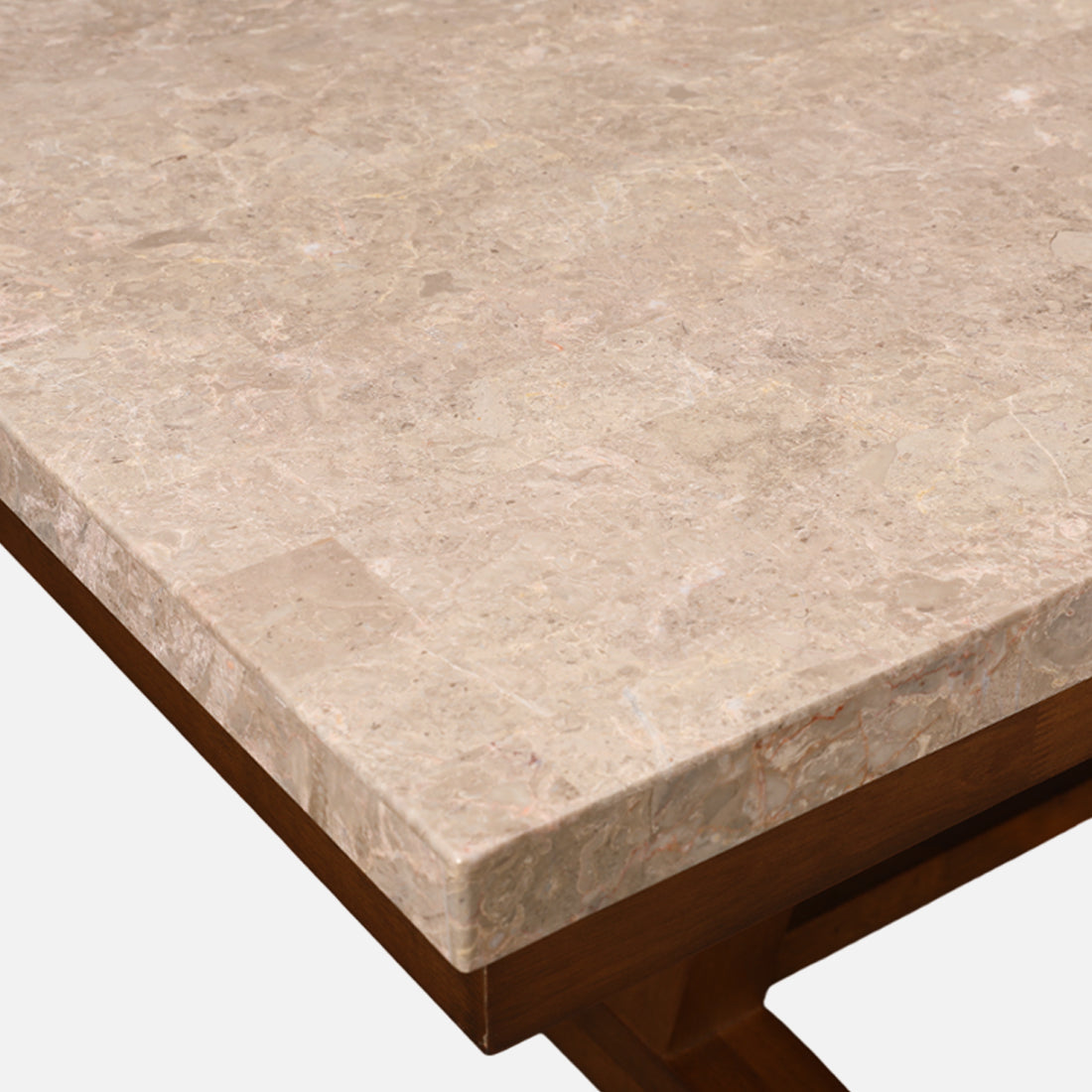 Florentine Marble Finish Six Seater Dining Set in Dark Walnut Colour