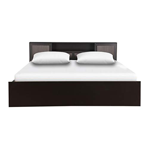 Tiago Engineered Wood Box Storage King Size Bed in Wenge Colour