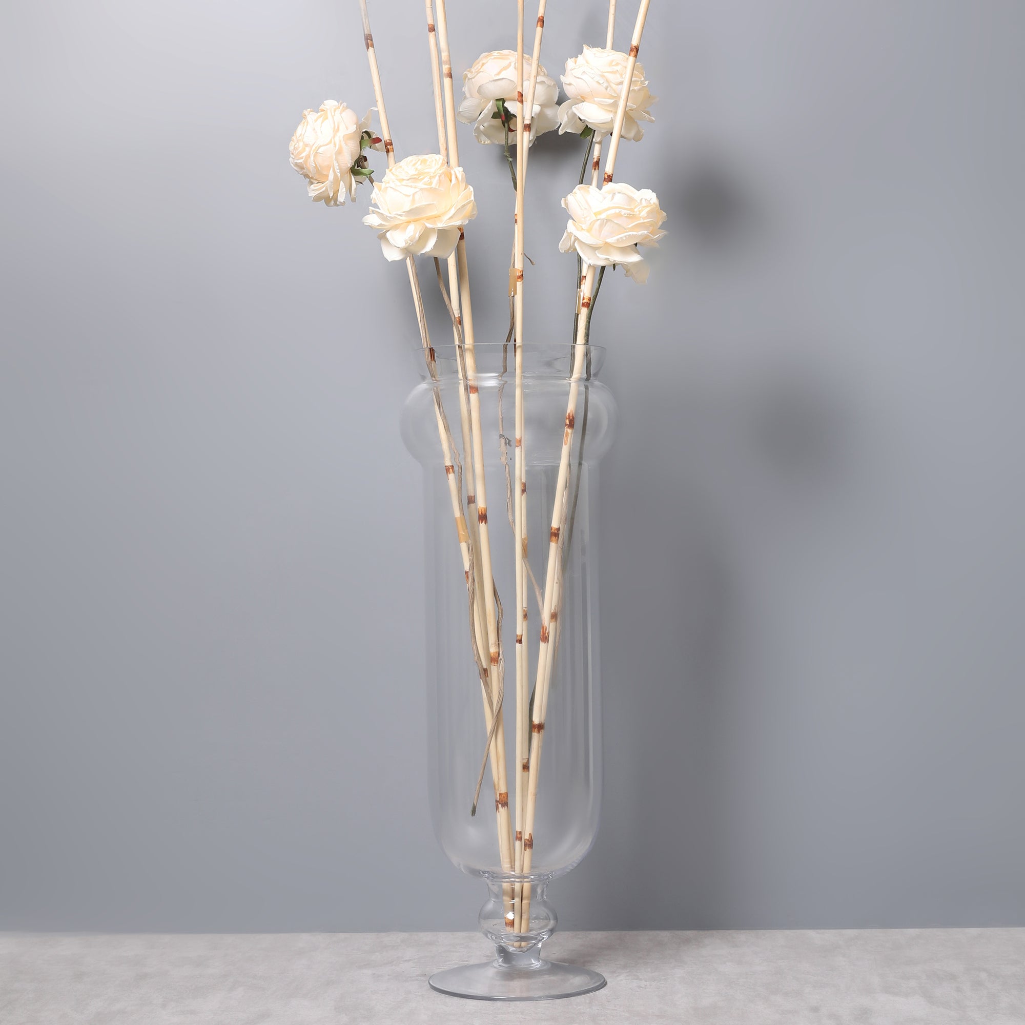 EDEL CONTEMPORY CLEAR GLASS LARGE SIZED VASE BY LIVING ESSENCE