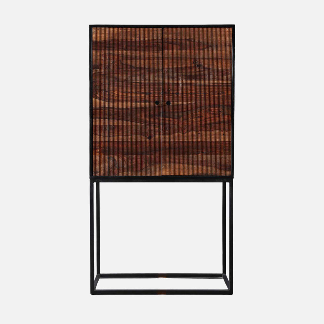 Sven Sheesham Wood(Rosewood) Storage Cabinets in Natural Sheesham & Black Colour