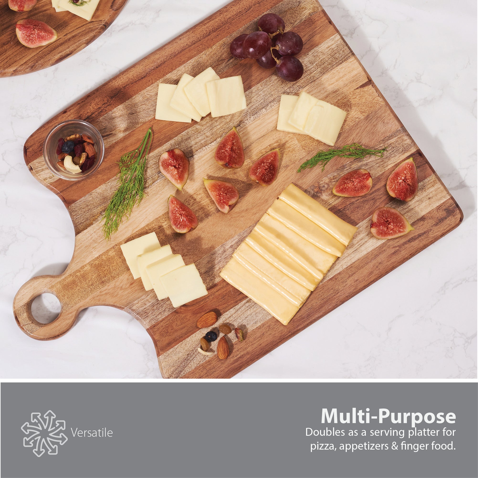 Tuscany Wood Grande Chopping Board/ Serving Platter/ Cheese Board 46 x 34 Cm in Brown Colour
