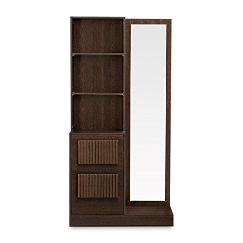 Tiago Engineered Wood Dressing Table with Mirror in Wenge Colour