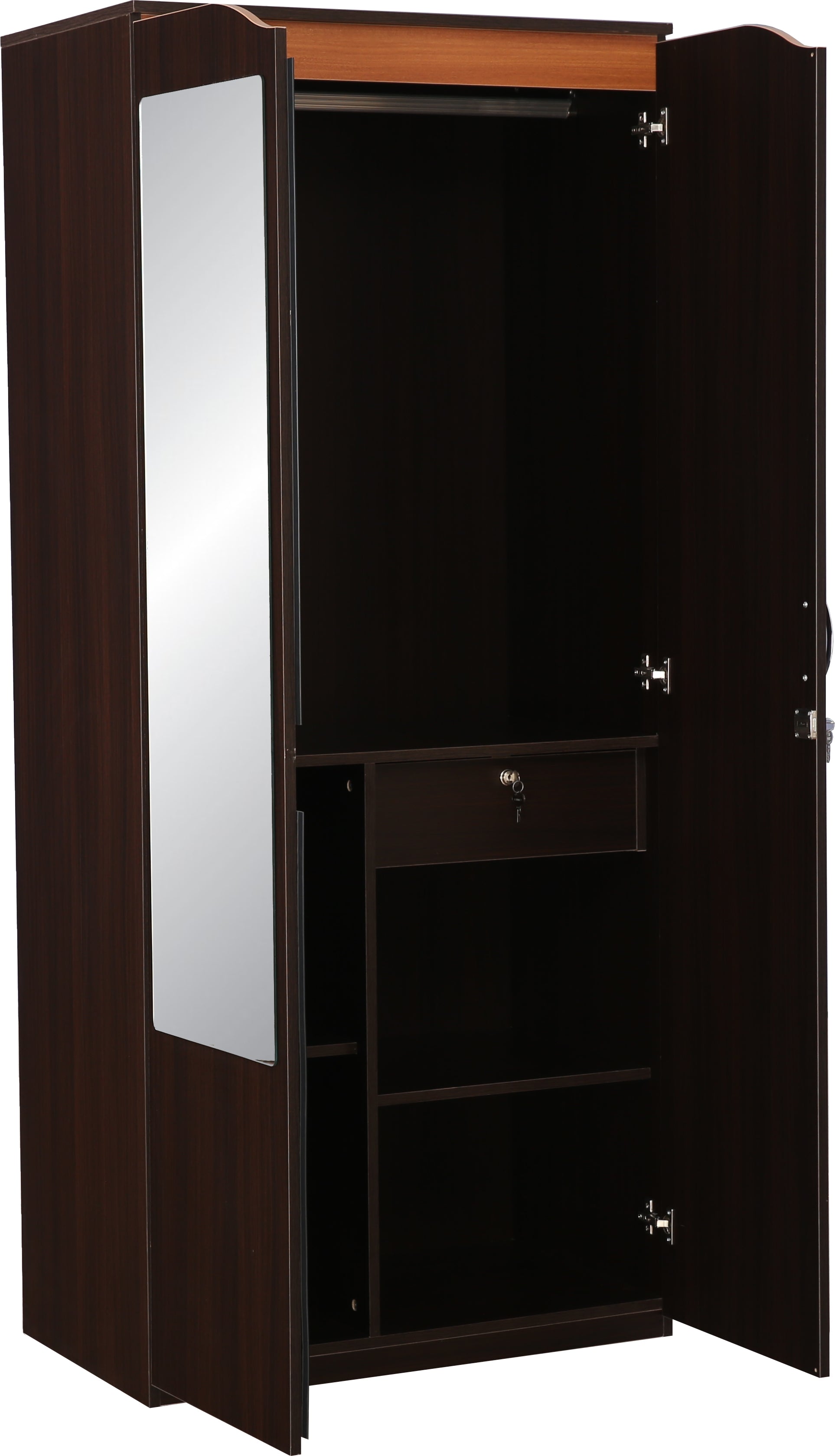 Swirl Two door Wardrobe in Dark Oak Colour