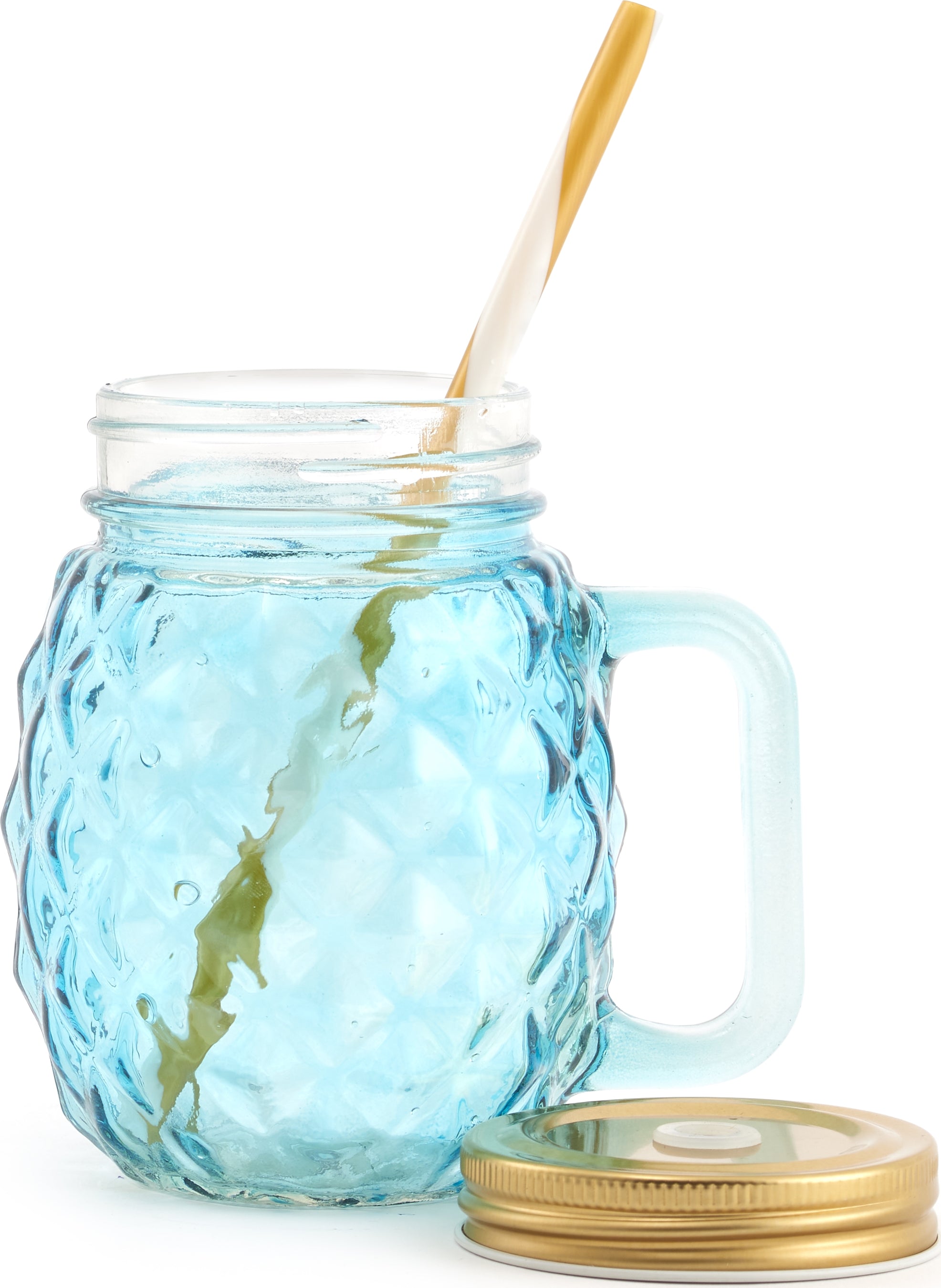 Bahamas Glass Pineapple Jar 400 ml in Teal Colour