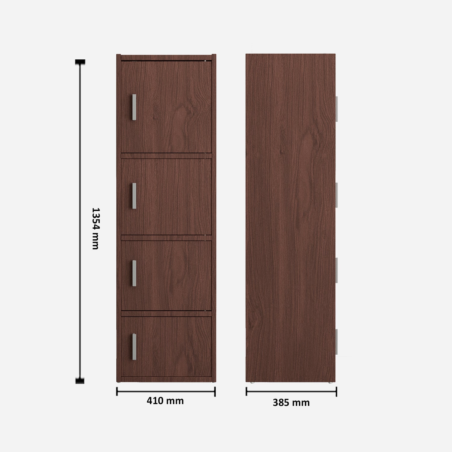 Albert Engineered Wood 4 Tier Cabinet in Cherry Brown Colour