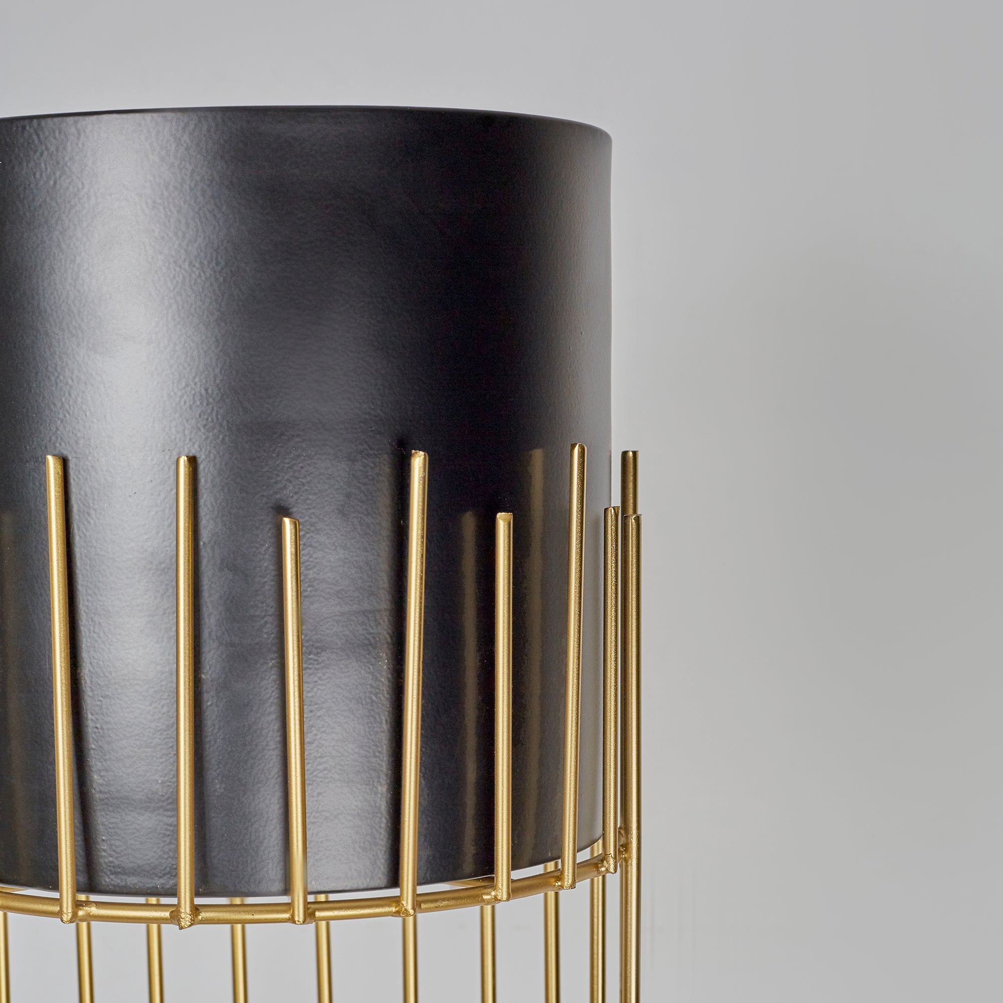 Artiskylar Metal Matt Finish 2 Tier Planter 96 Cm in Black and Gold Colour