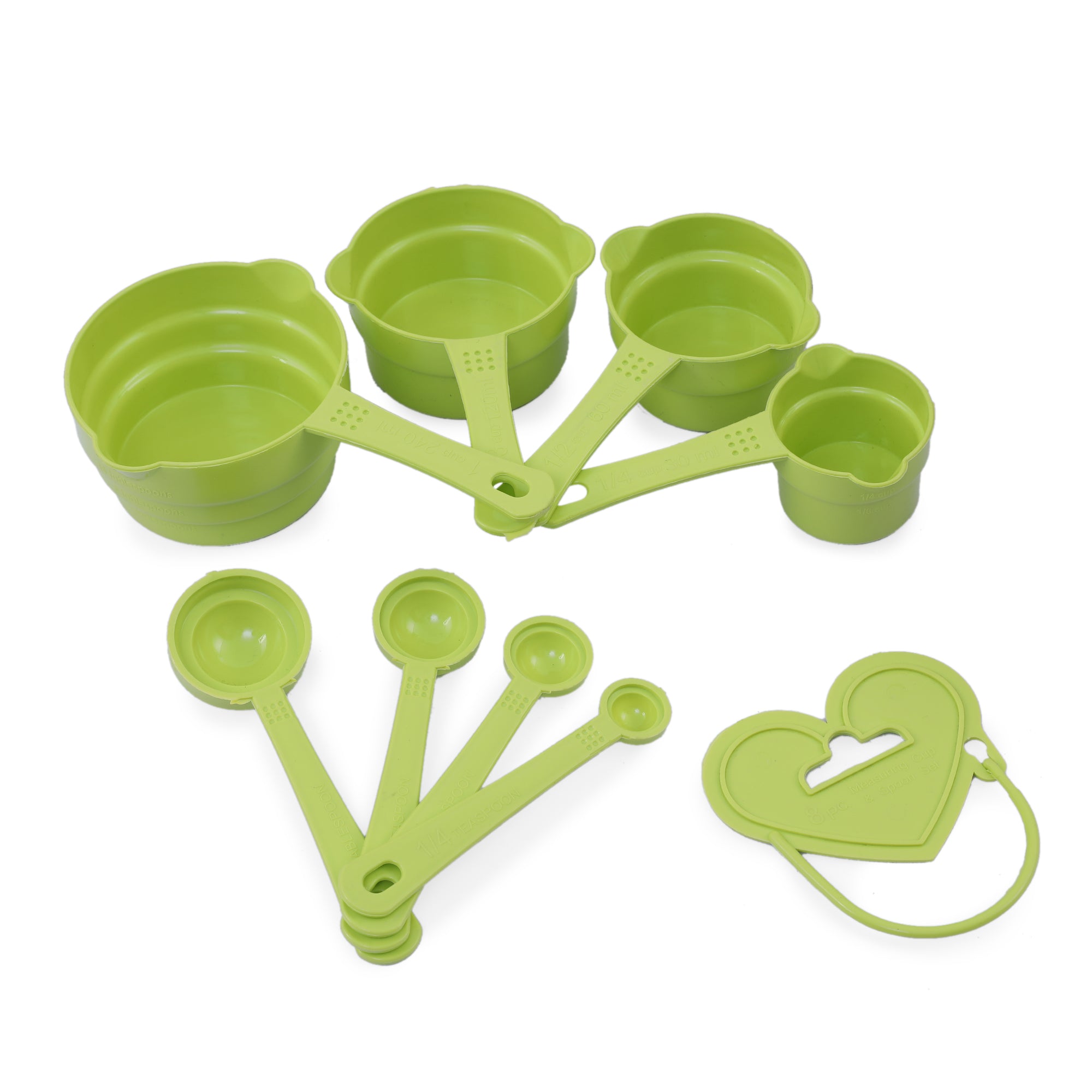 Bakalicious Plastic Measuring Cups 8 Pieces in Green Colour