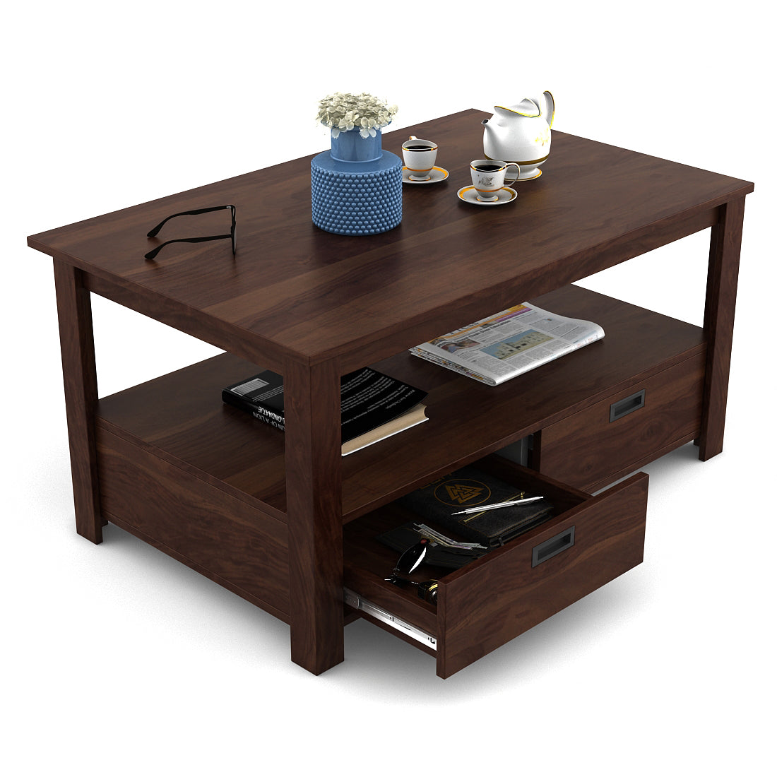 Antwerp  Center Table With Drawer in Sheesham Colour