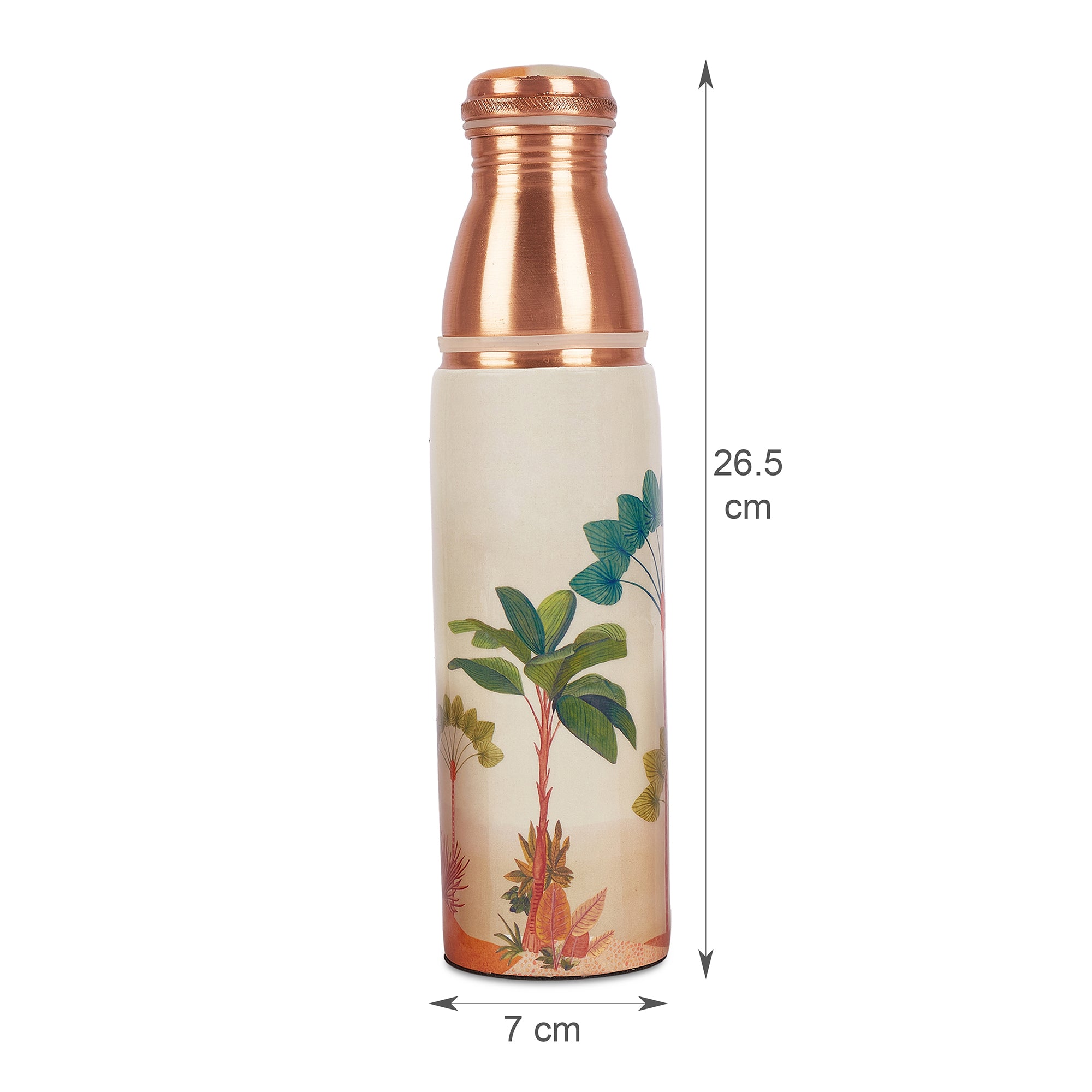 Oasis Copper Copper Bottle (1 Liter) & Tumbler (300ml) Set of 3 in Multi Colour