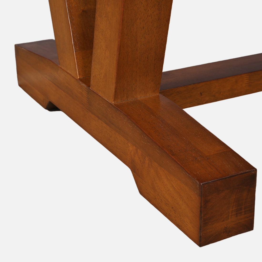 Florentine Marble Finish Six Seater Dining Table in Dark Walnut Colour