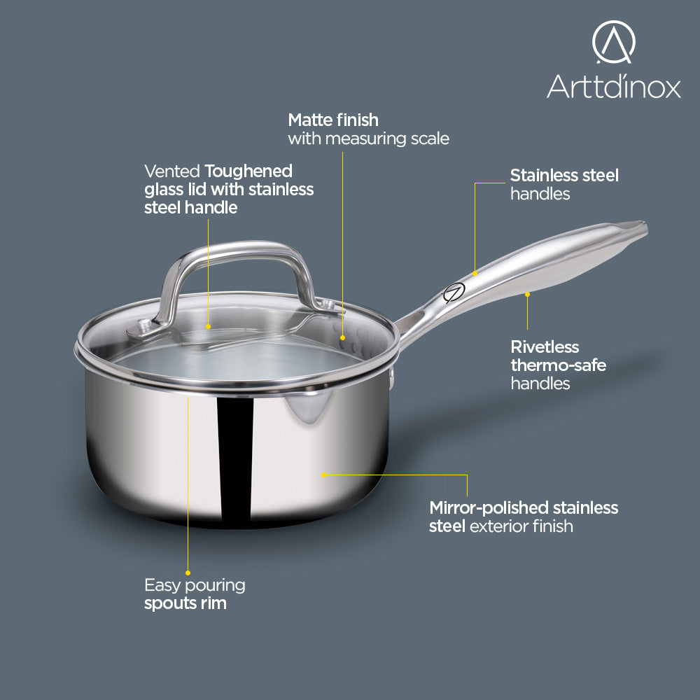 Stellar Triply Saucepan 16cm with Glass Lid