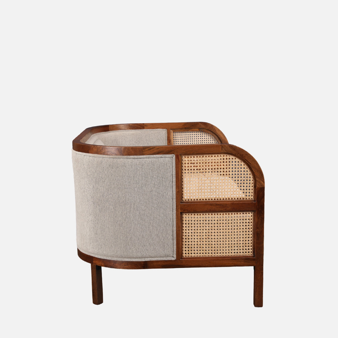 Siam Solidwood Two Seater Sofa in Beige Colour