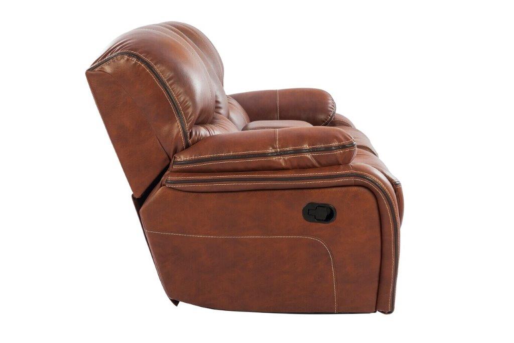 Tigris Leatherette Two Seater Recliner in Brown Colour