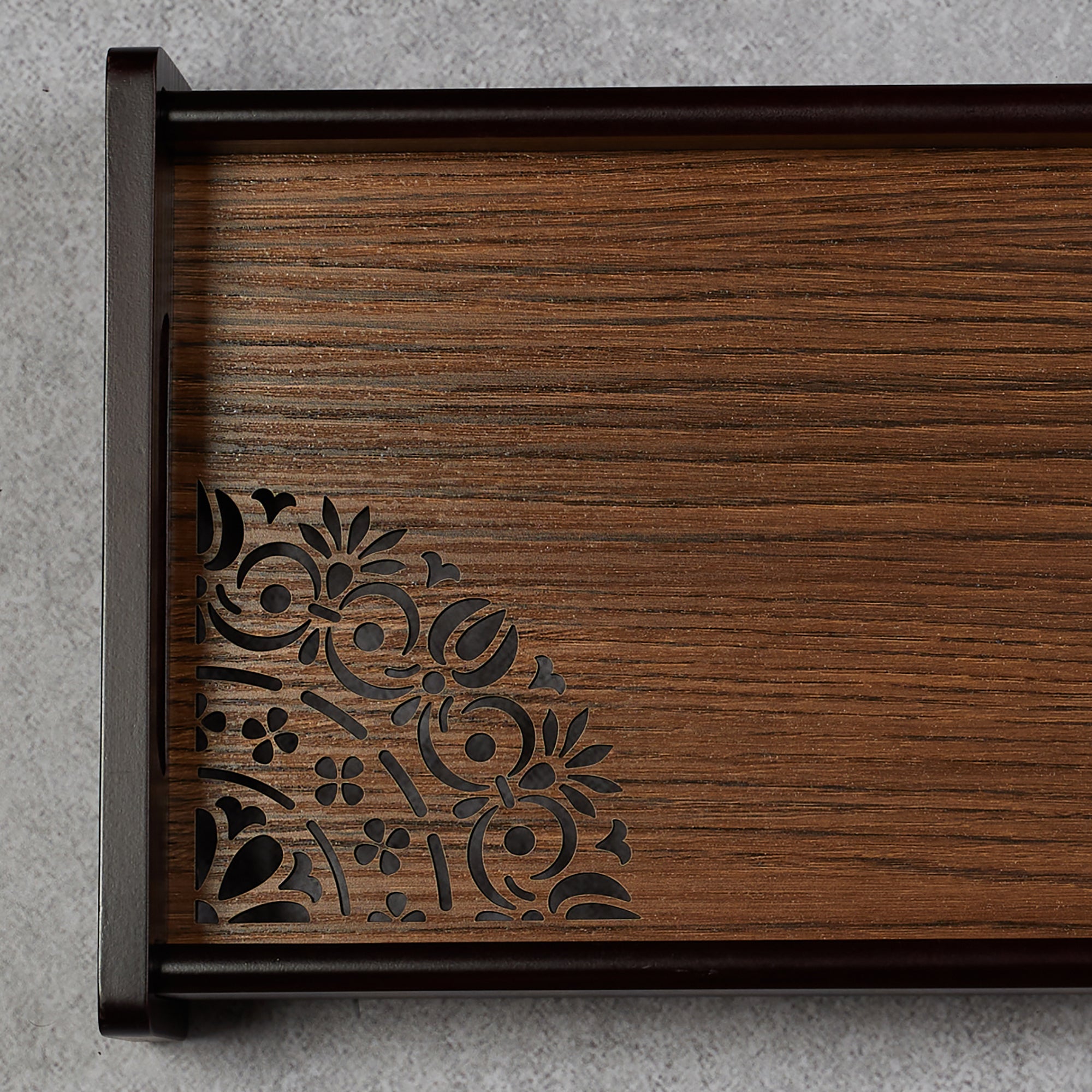 Reversible Dark Wenge Engineered Wood Tray Small in Multi Colour
