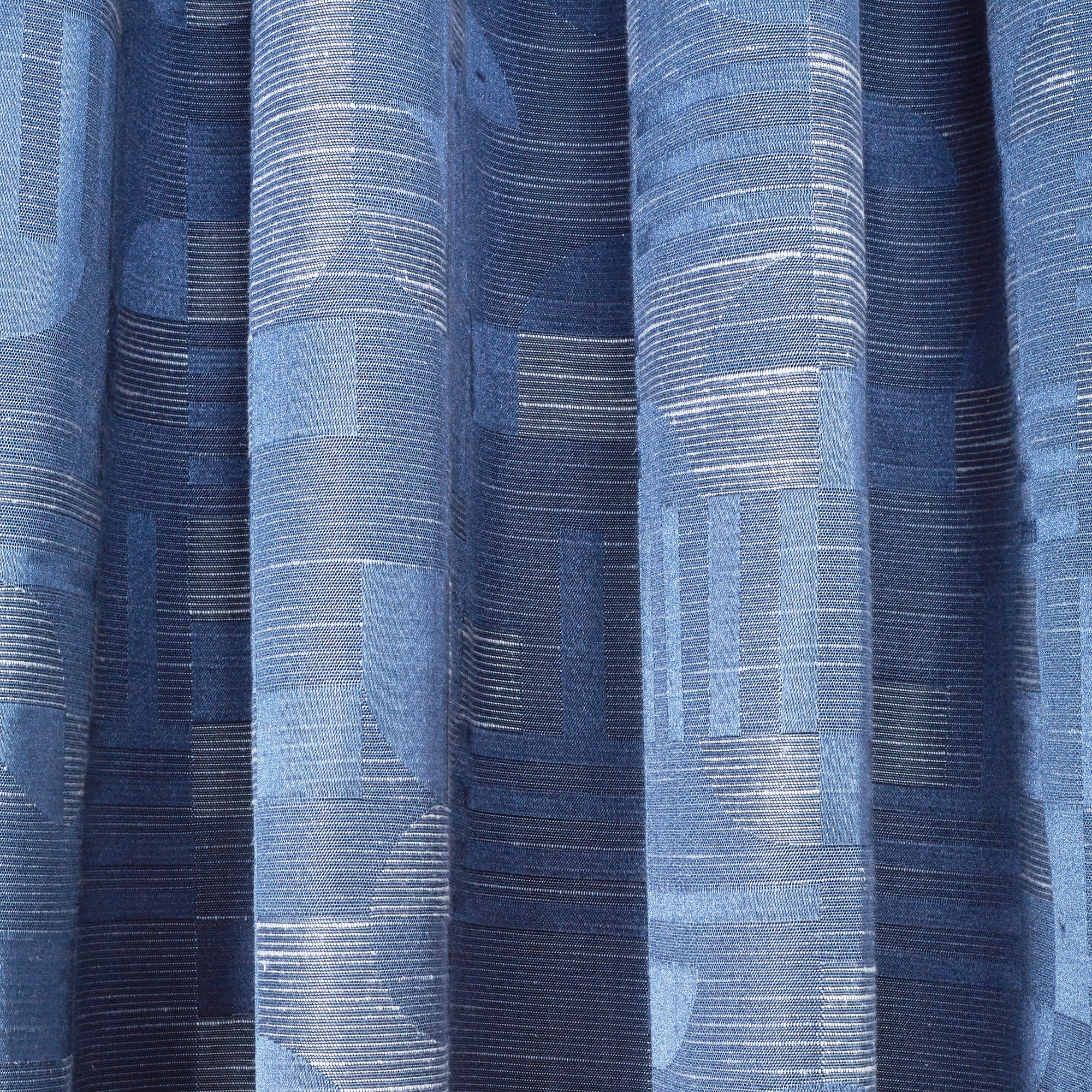 Fiesta Set of 2 Jacquard Dim Out Curtains 7 Feet in Navy Colour